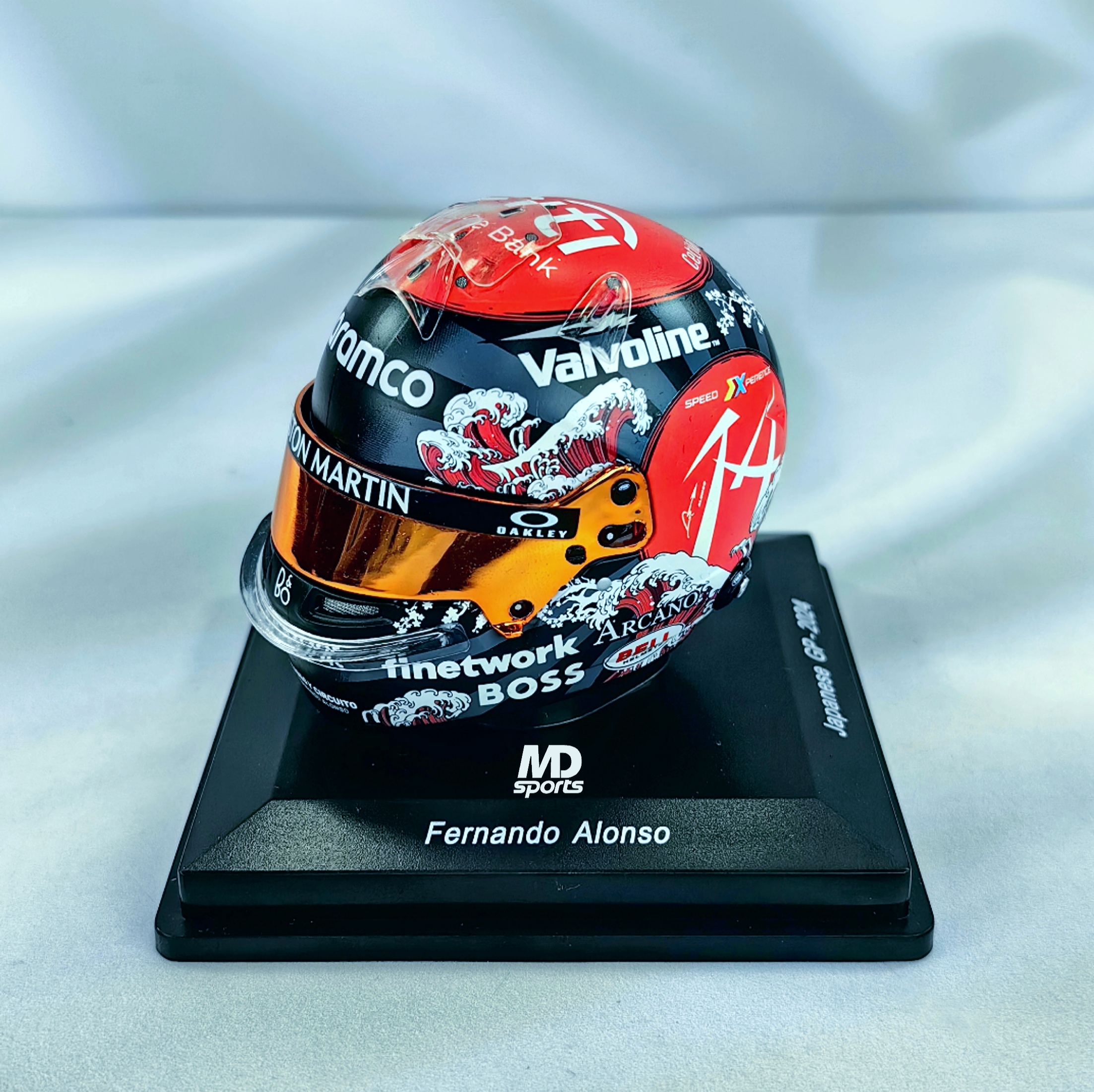 Casco Formula 1 Aston Martin Fernando Alonso GP Japon 2024 Spark 1:5