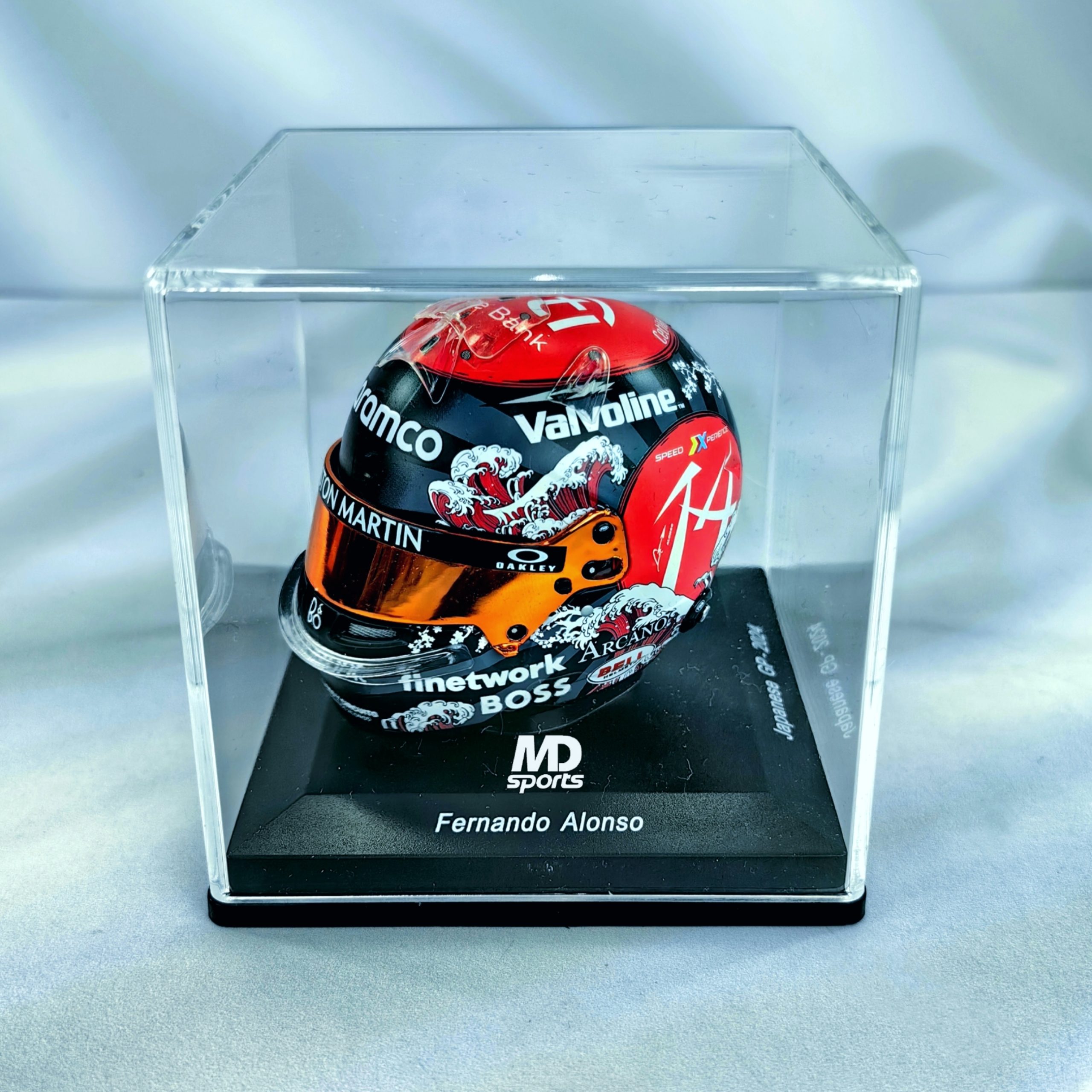 Casco Formula 1 Aston Martin Fernando Alonso GP Japon 2024 Spark 1:5 - Imagen 4