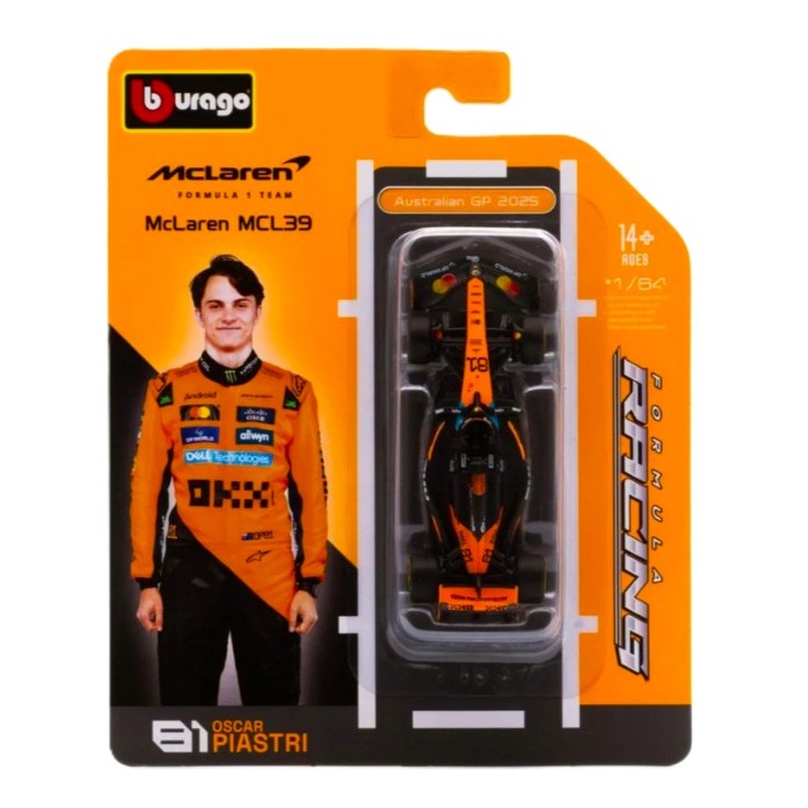 Mclaren MCL39 2025 #81 Oscar Piastri Caja Normal Burago 1:64