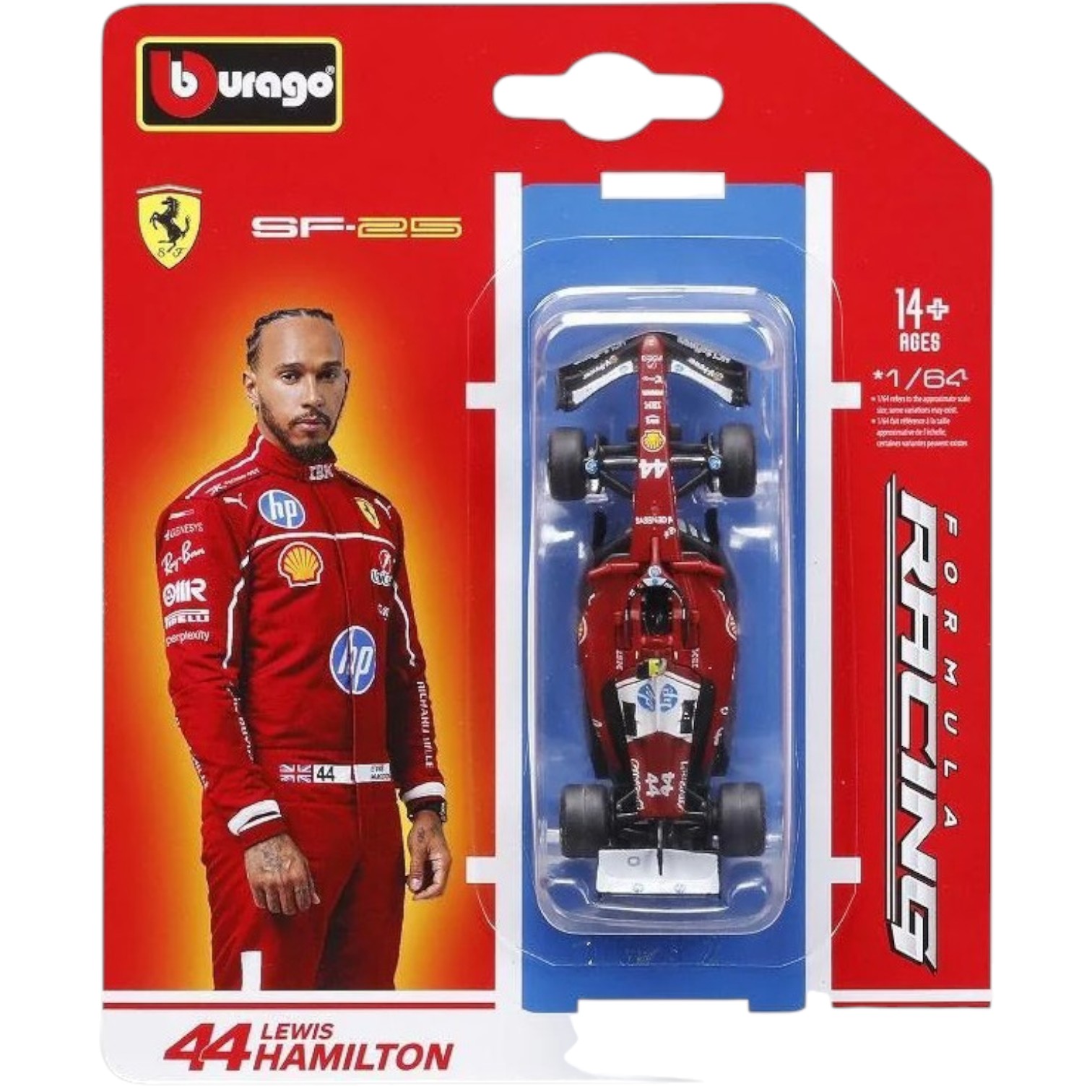 Ferrari SF-25 2025 #44 Lewis Hamilton Caja Normal Burago 1:64