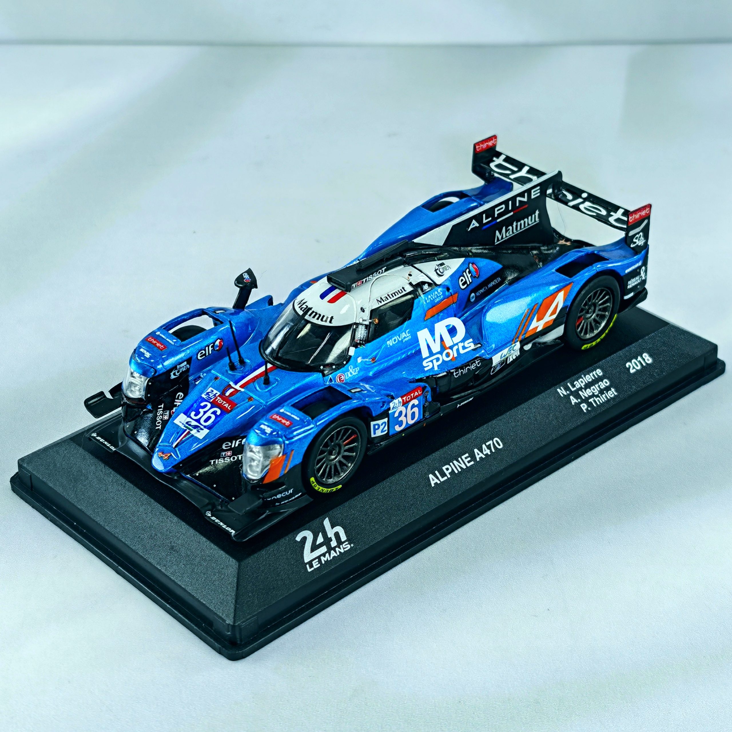 Alpine A470 Lemans 2018 #36 Lapierre-Negrao-Thiriet Caja Acrilica Salvat 1:43