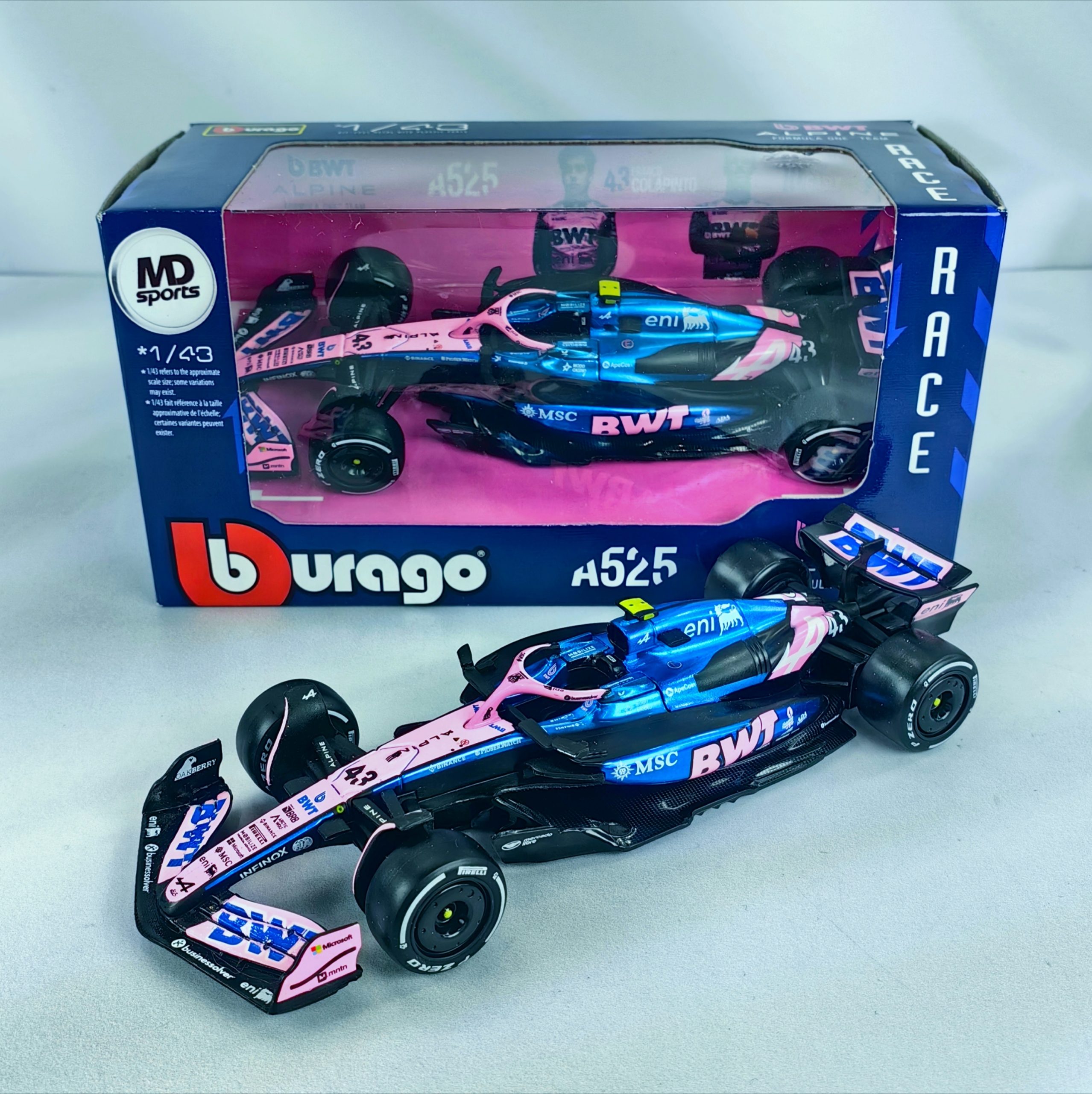 Alpine A525 2025 #43 Franco Colapinto Caja Normal Burago 1:43