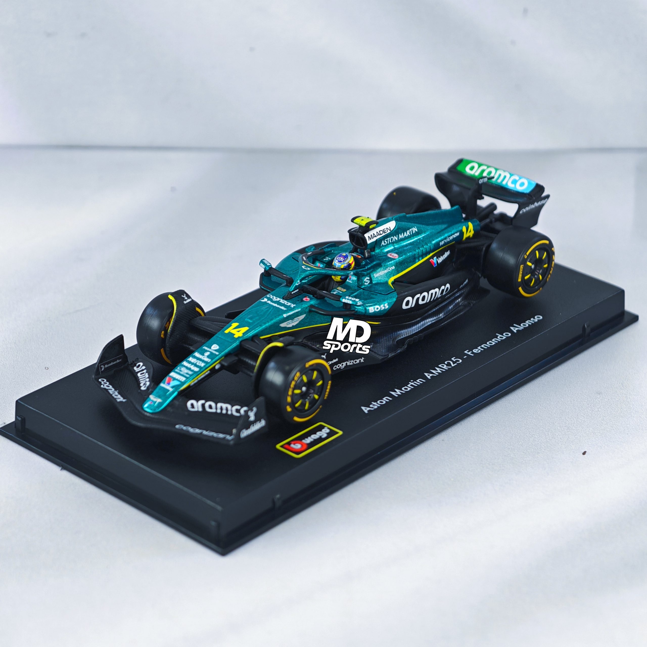 Aston Martin AMR25 2025 #14 Fernando Alonso Caja Acrilica Burago 1:43 - Imagen 4