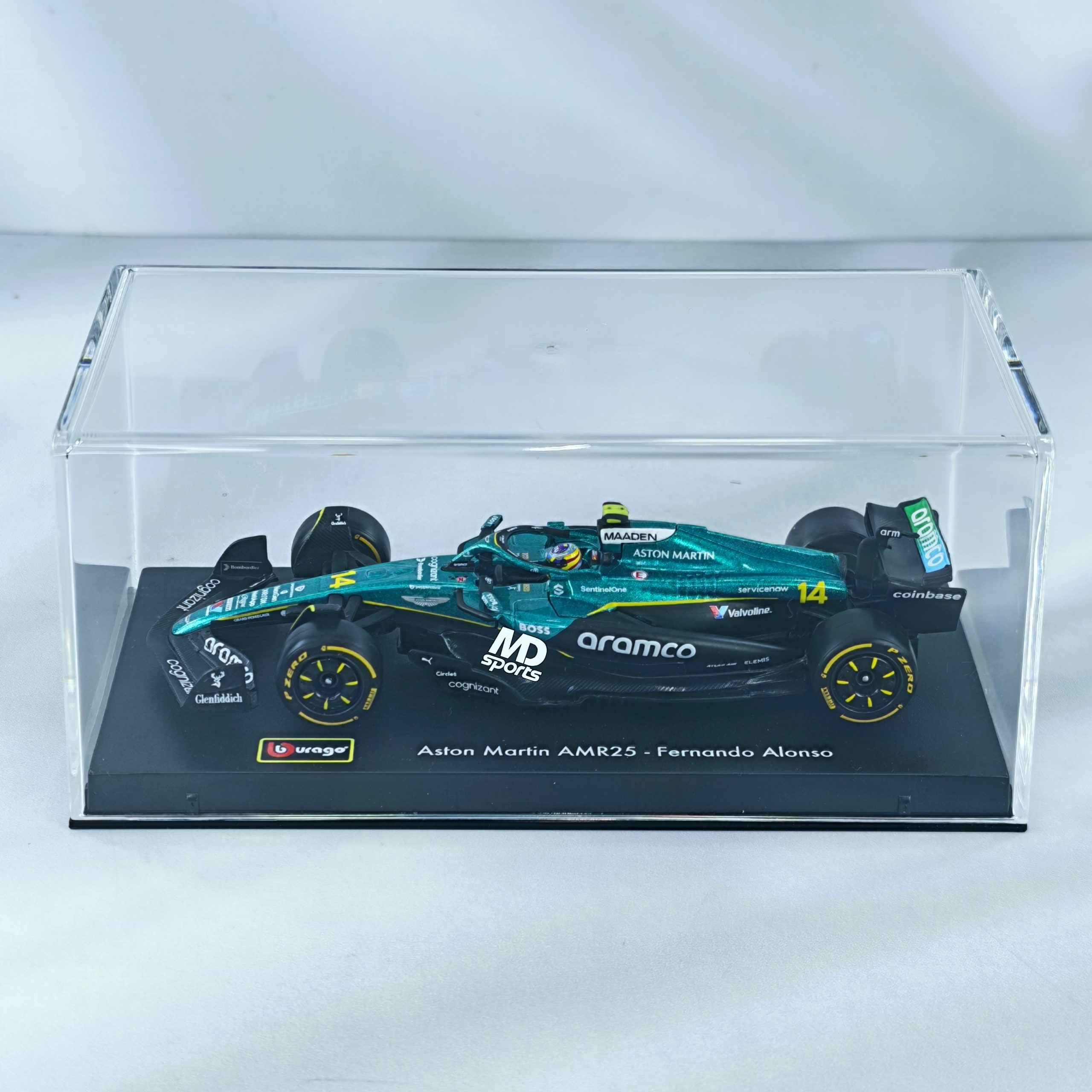 Aston Martin AMR25 2025 #14 Fernando Alonso Caja Acrilica Burago 1:43 - Imagen 3