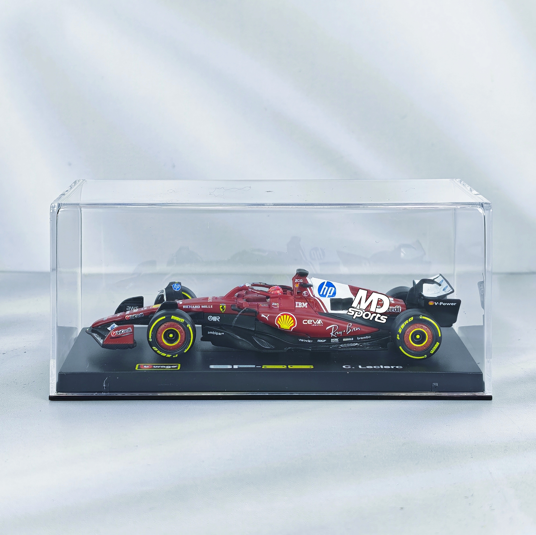 Ferrari SF-25 2025 #16 Charles Leclerc Caja Acrilica Burago 1:43