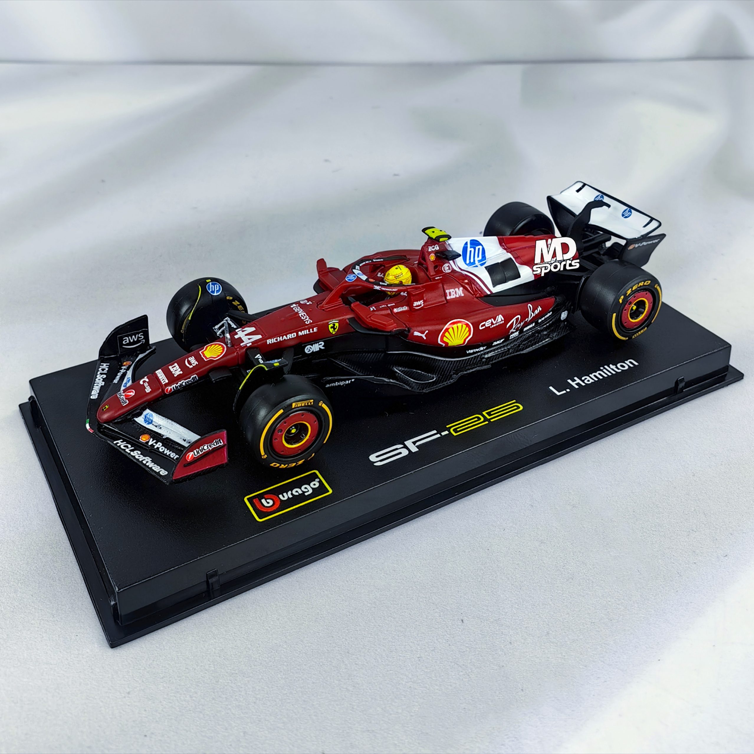 Ferrari SF-25 2025 #44 Lewis Hamilton Caja Acrilica Burago 1:43 - Imagen 4