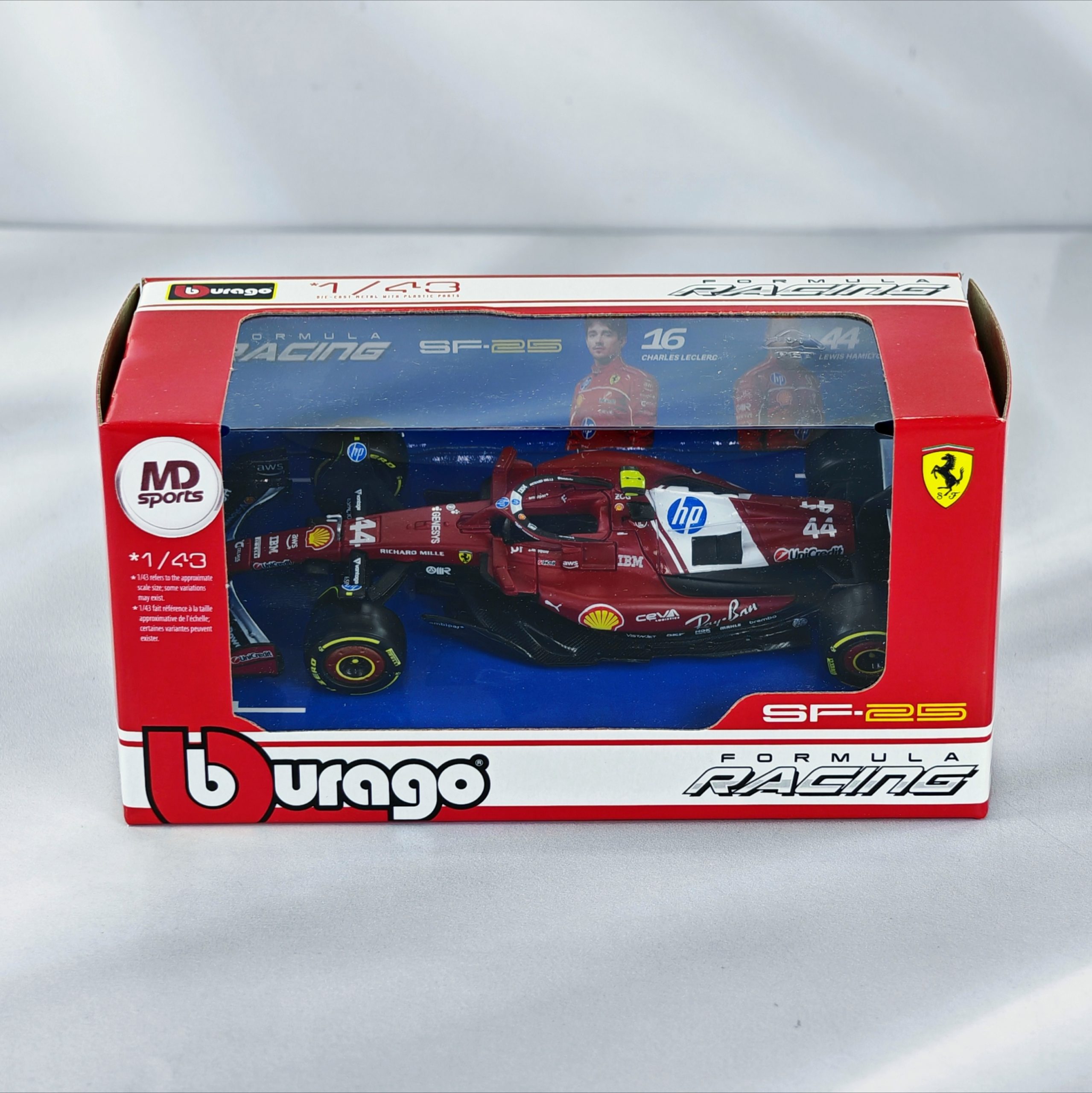 Ferrari SF-25 2025 #44 Lewis Hamilton Caja Normal Burago 1:43