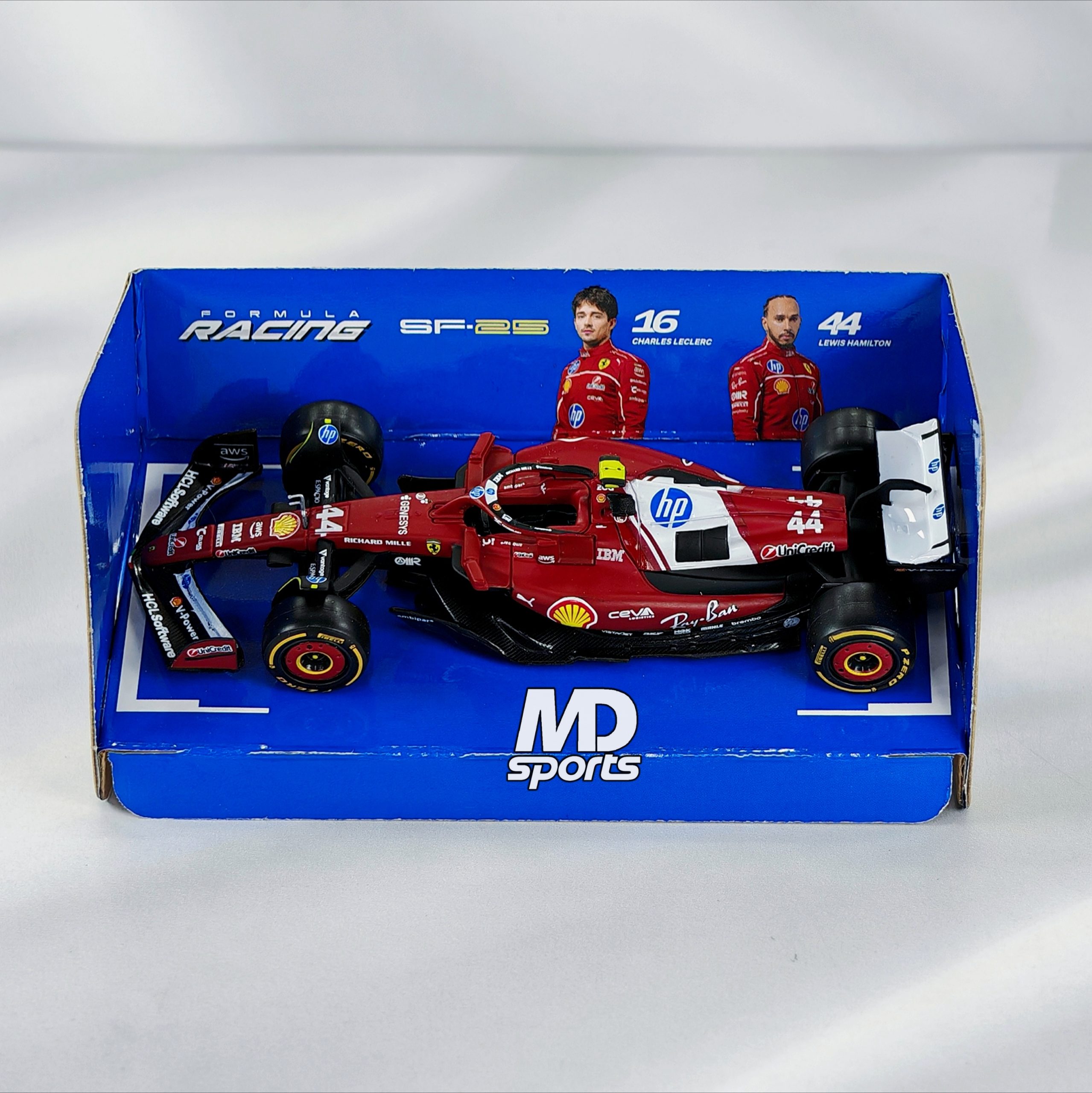 Ferrari SF-25 2025 #44 Lewis Hamilton Caja Normal Burago 1:43 - Imagen 3