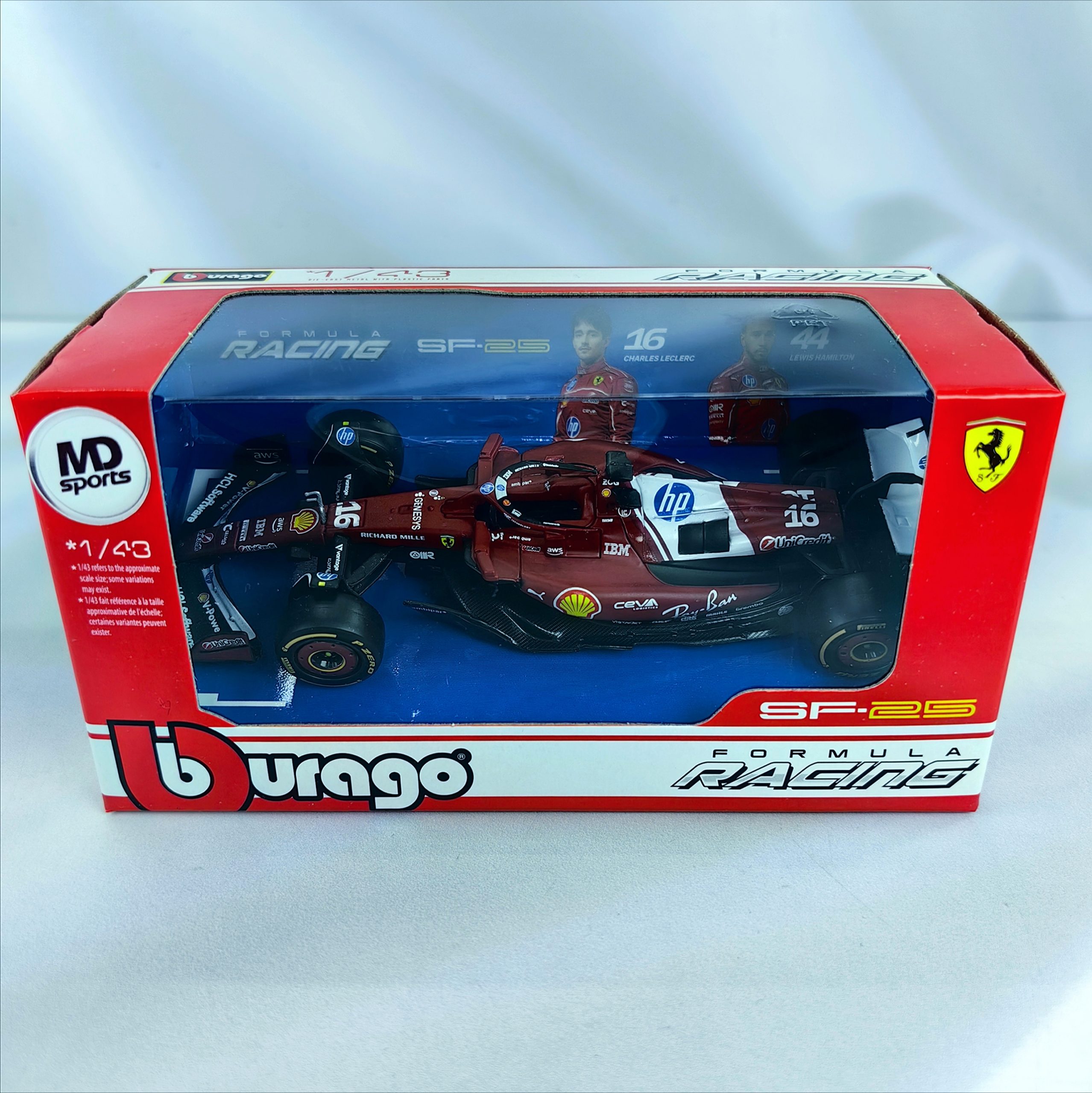 Ferrari SF-25 2025 #16 Charles Leclerc Caja Normal Burago 1:43