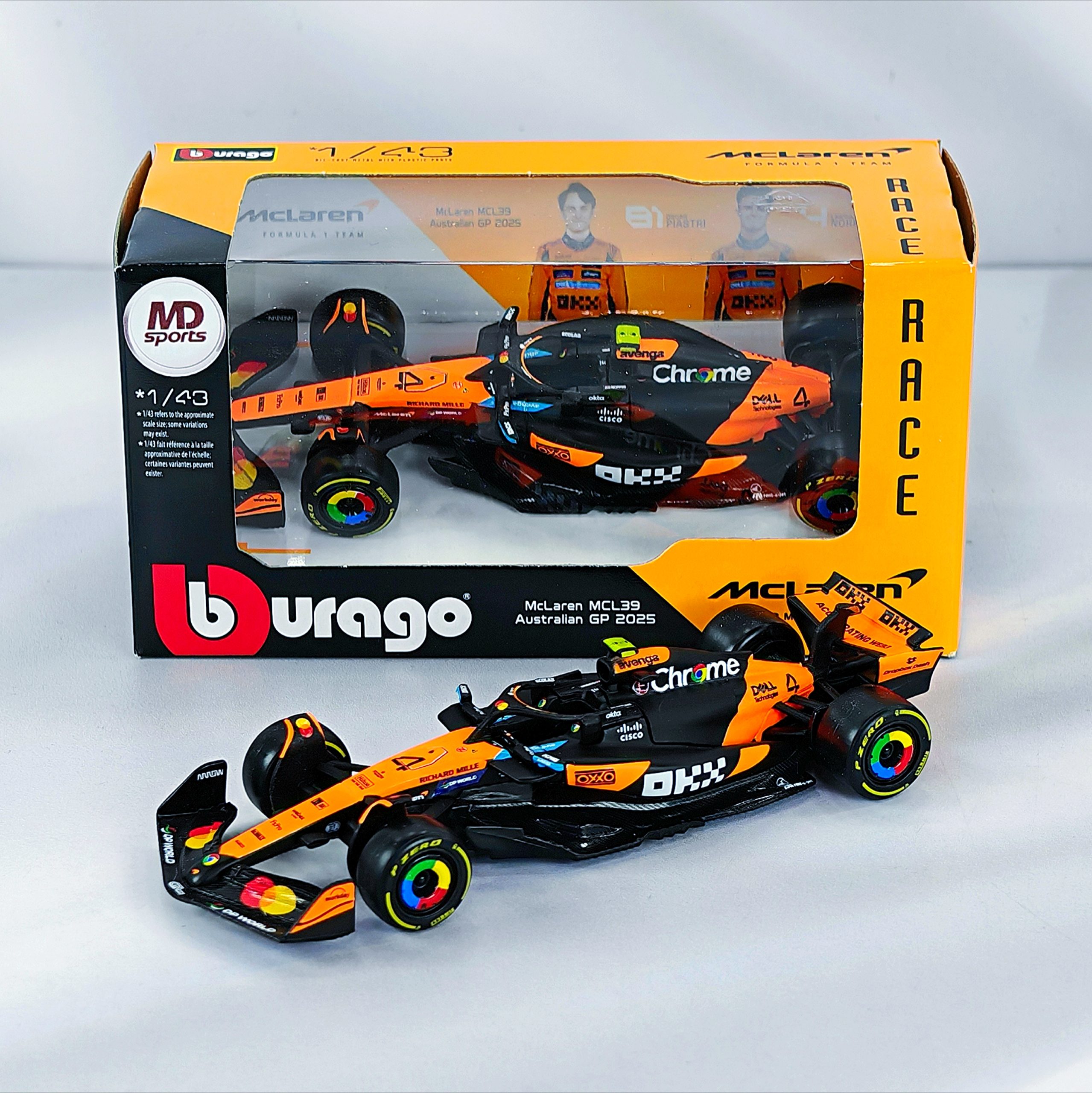 Mclaren MCL39 GP Australia 2025 #4 Lando Norris Caja Normal Burago 1:43
