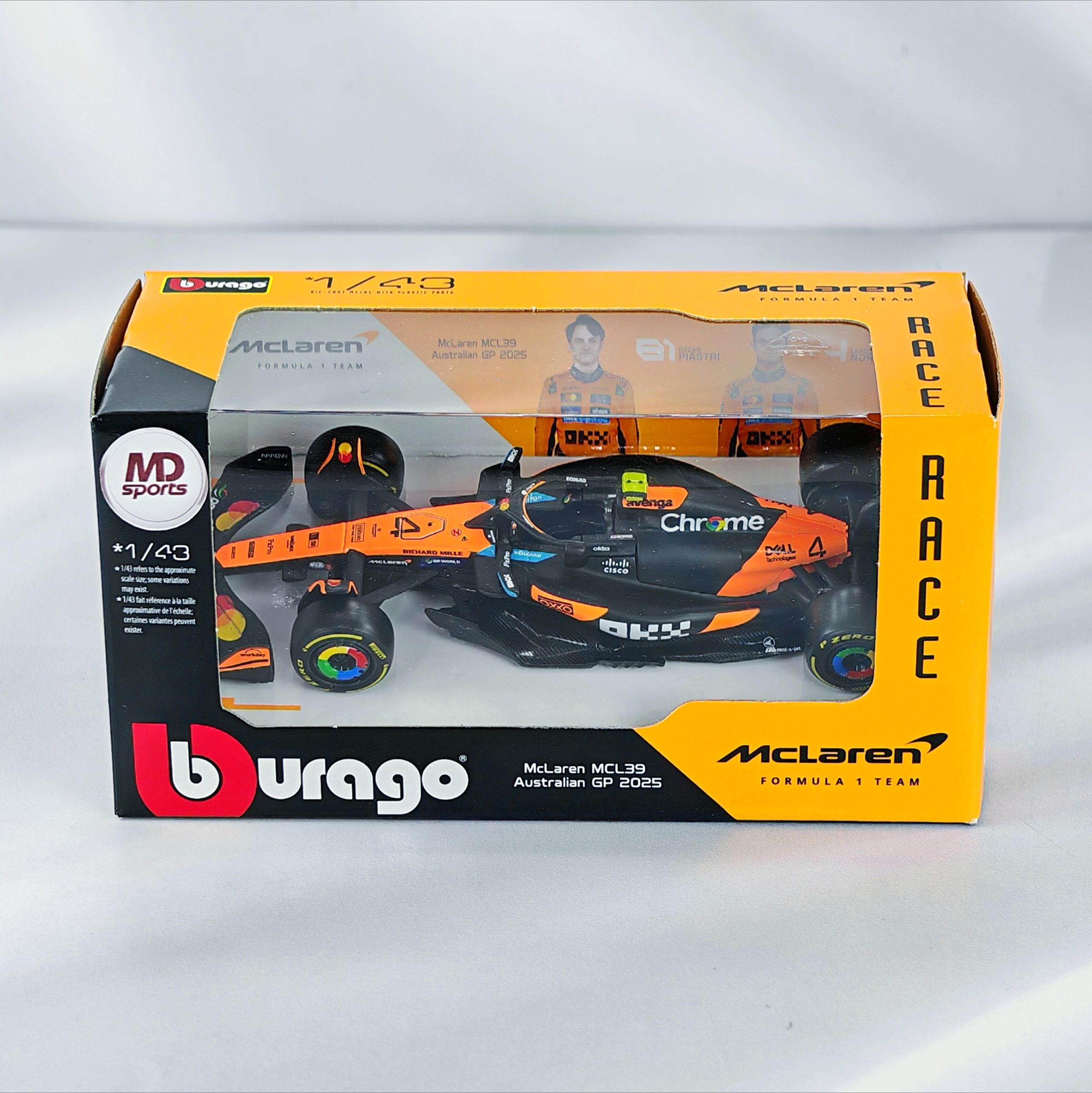Mclaren MCL39 GP Australia 2025 #4 Lando Norris Caja Normal Burago 1:43