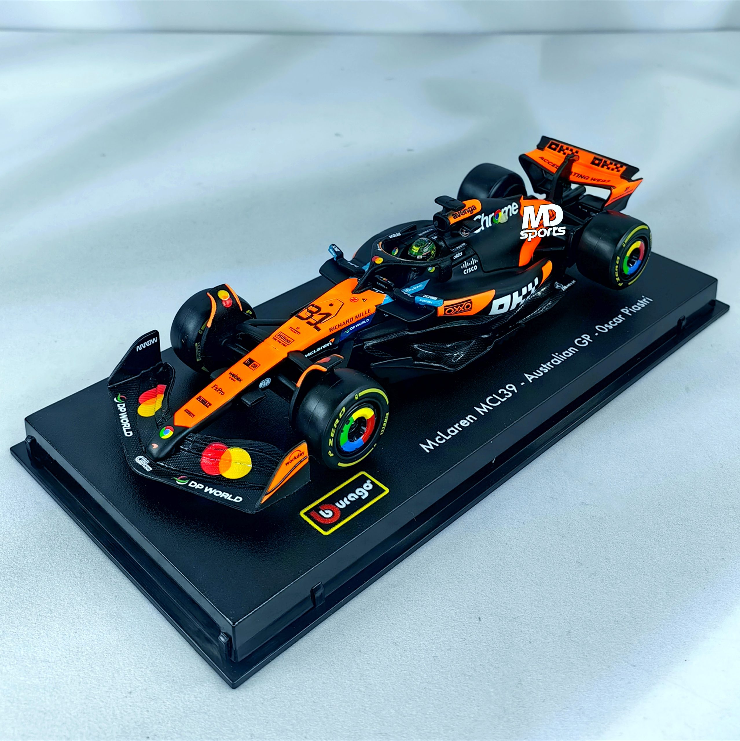 Mclaren MCL39 GP Australia 2025 #81 Oscar Piastri Caja Acrilica Burago 1:43
