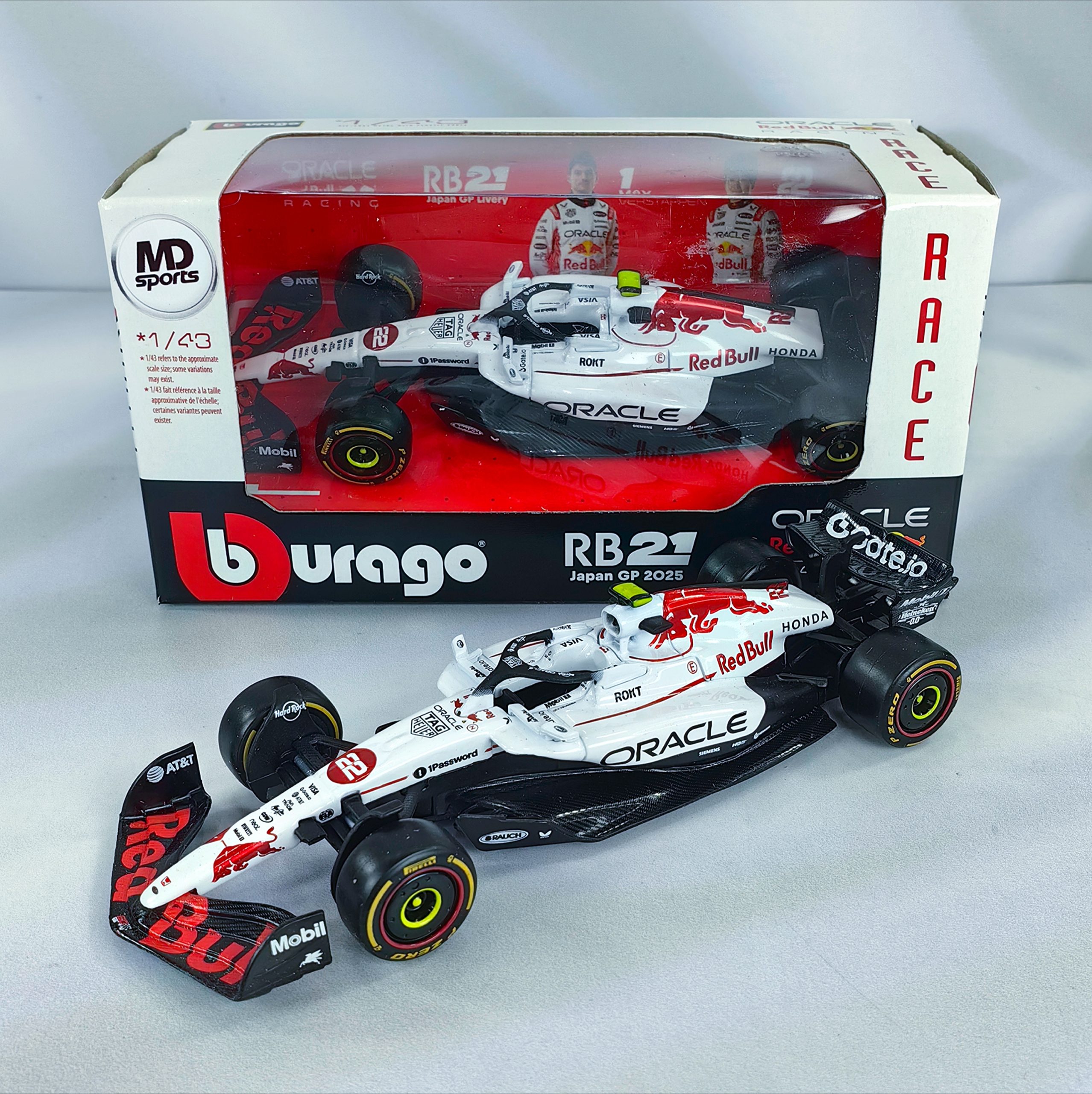 RedBull RB21 GP Japon 2025 #22 Yuki Tsunoda Caja Normal Burago 1:43