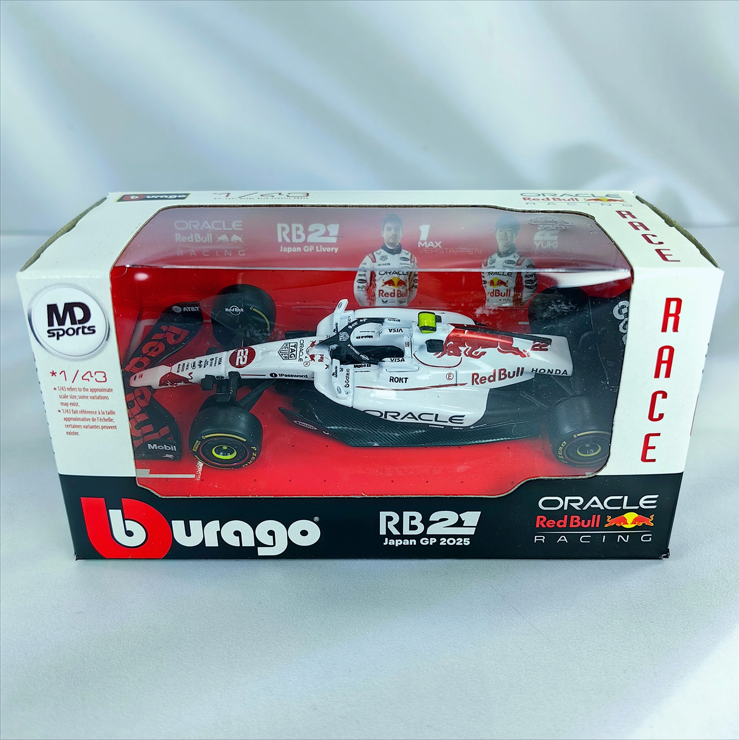 RedBull RB21 GP Japon 2025 #22 Yuki Tsunoda Caja Normal Burago 1:43