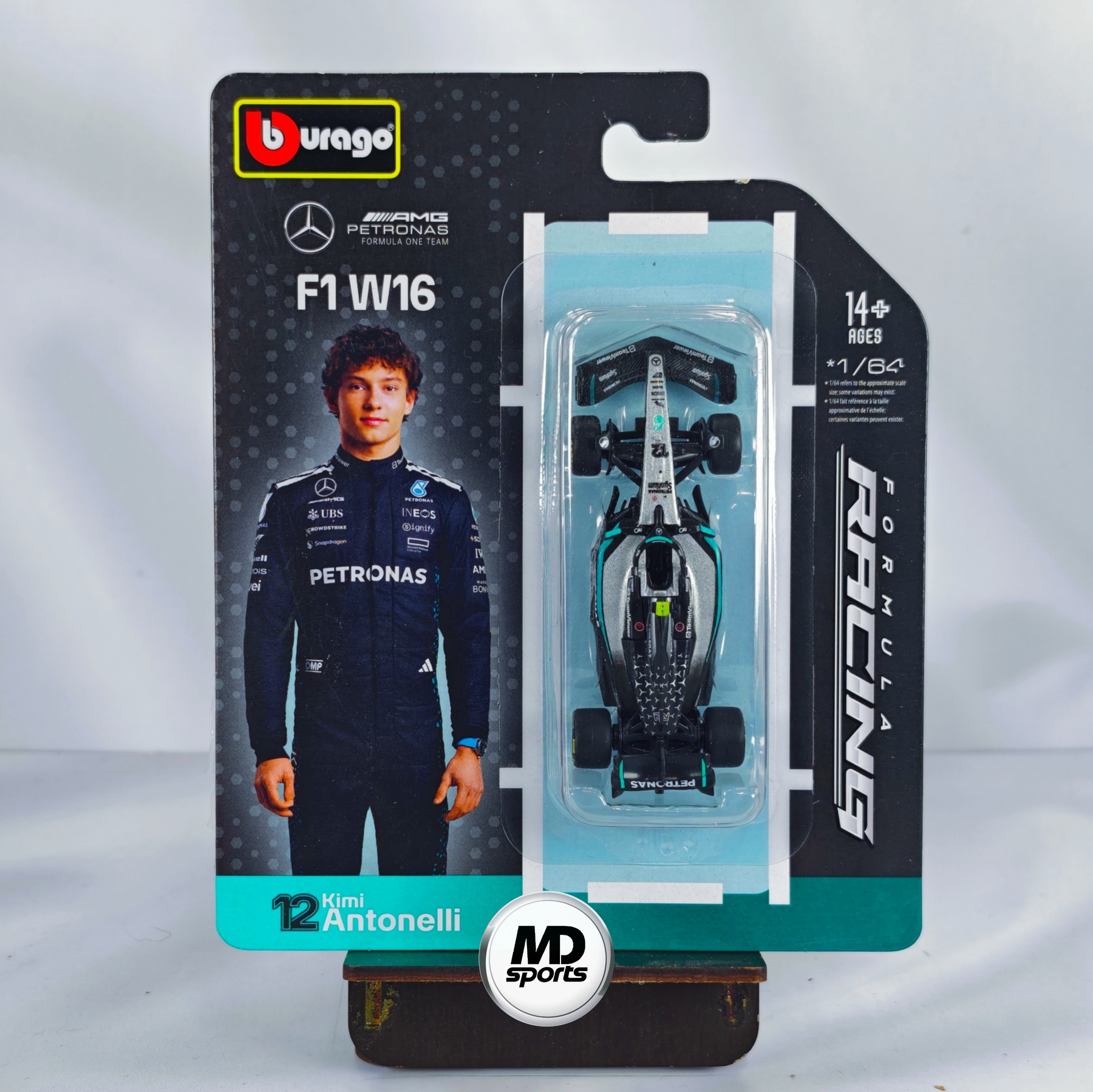 Mercedes W16 2025 #12 Kimi Antonelli Caja Normal Burago 1:64