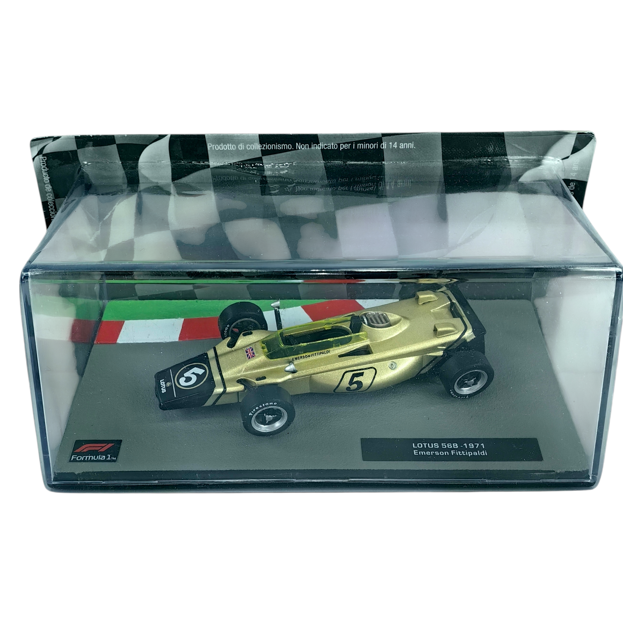Lotus 56B GP Italia 1971 #5 Emerson Fittipaldi Caja Acrilica Altaya 1:43