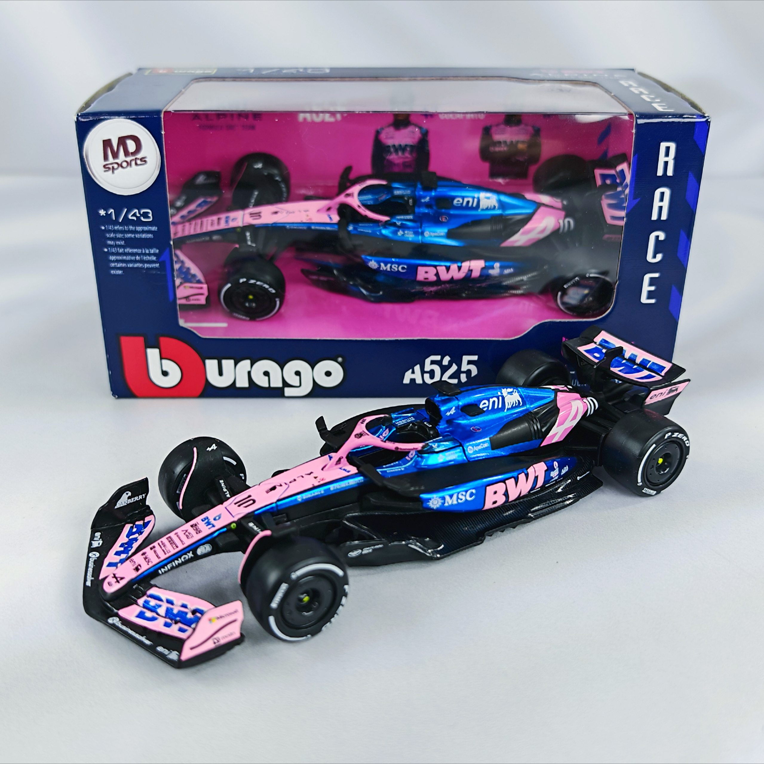 Alpine A525 2025 #10 Pierre Gasly Caja Normal Burago 1:43