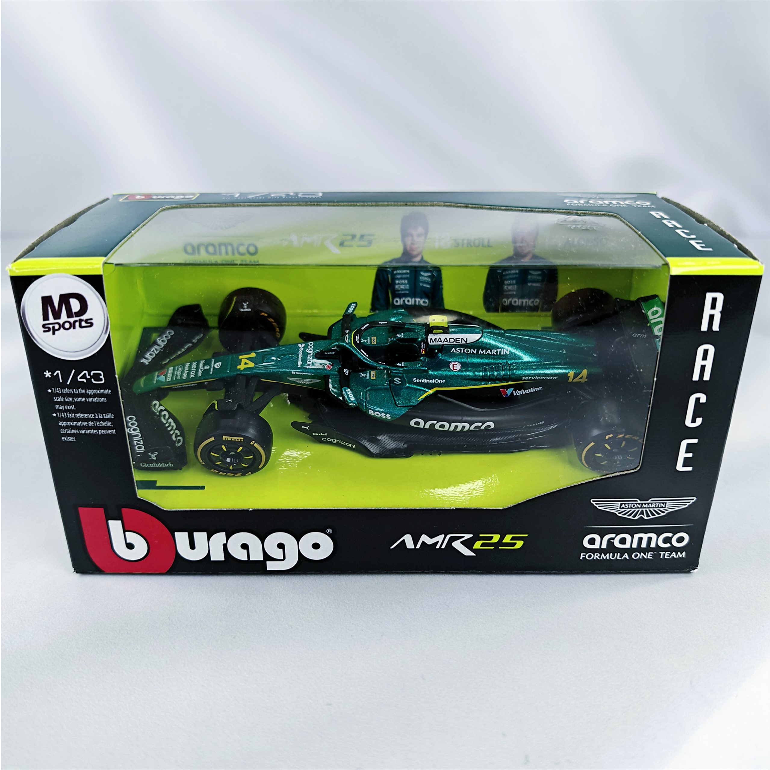Aston Martin AMR25 2025 #14 Fernando Alonso Caja Normal Burago 1:43
