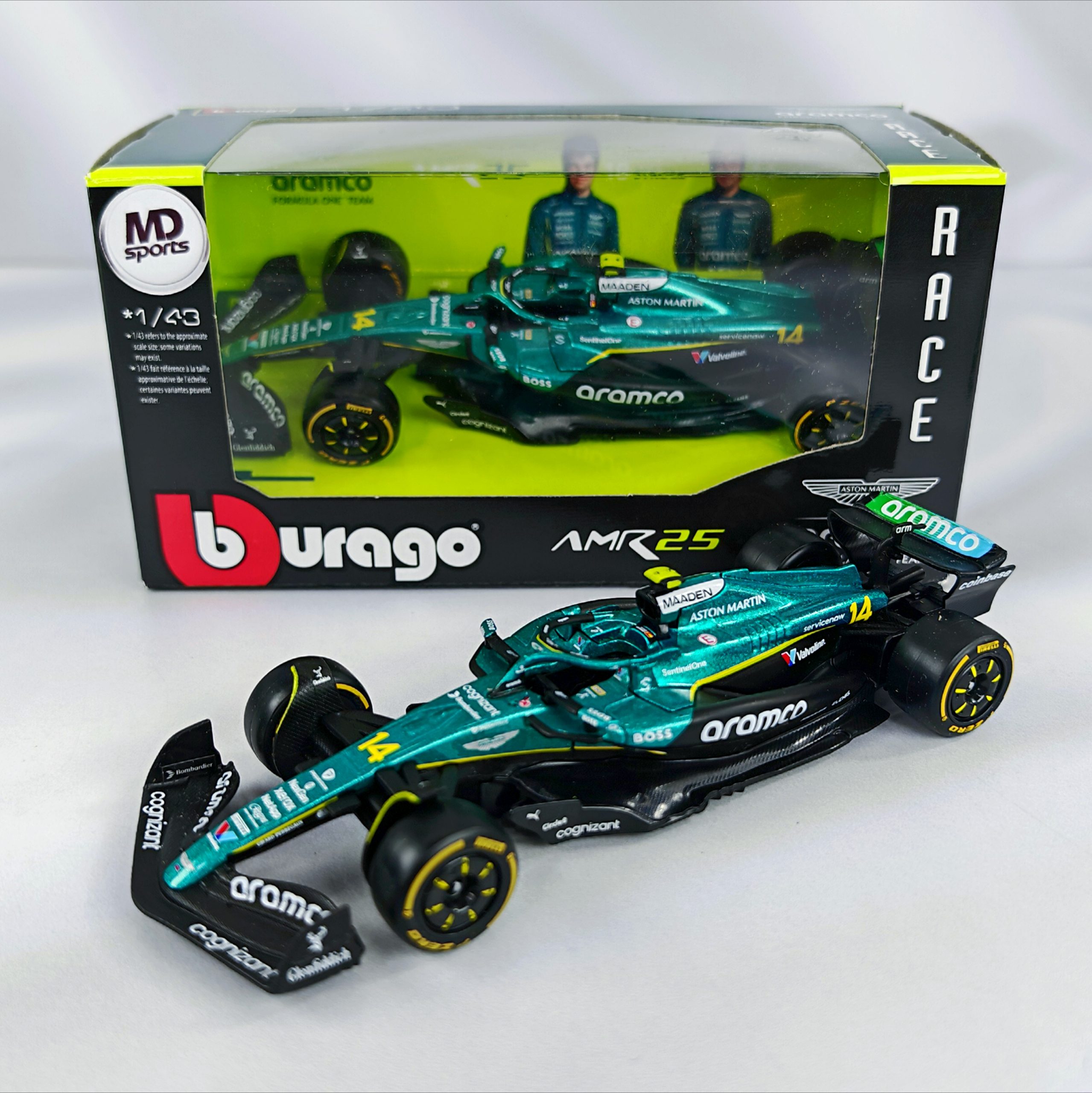 Aston Martin AMR25 2025 #14 Fernando Alonso Caja Normal Burago 1:43