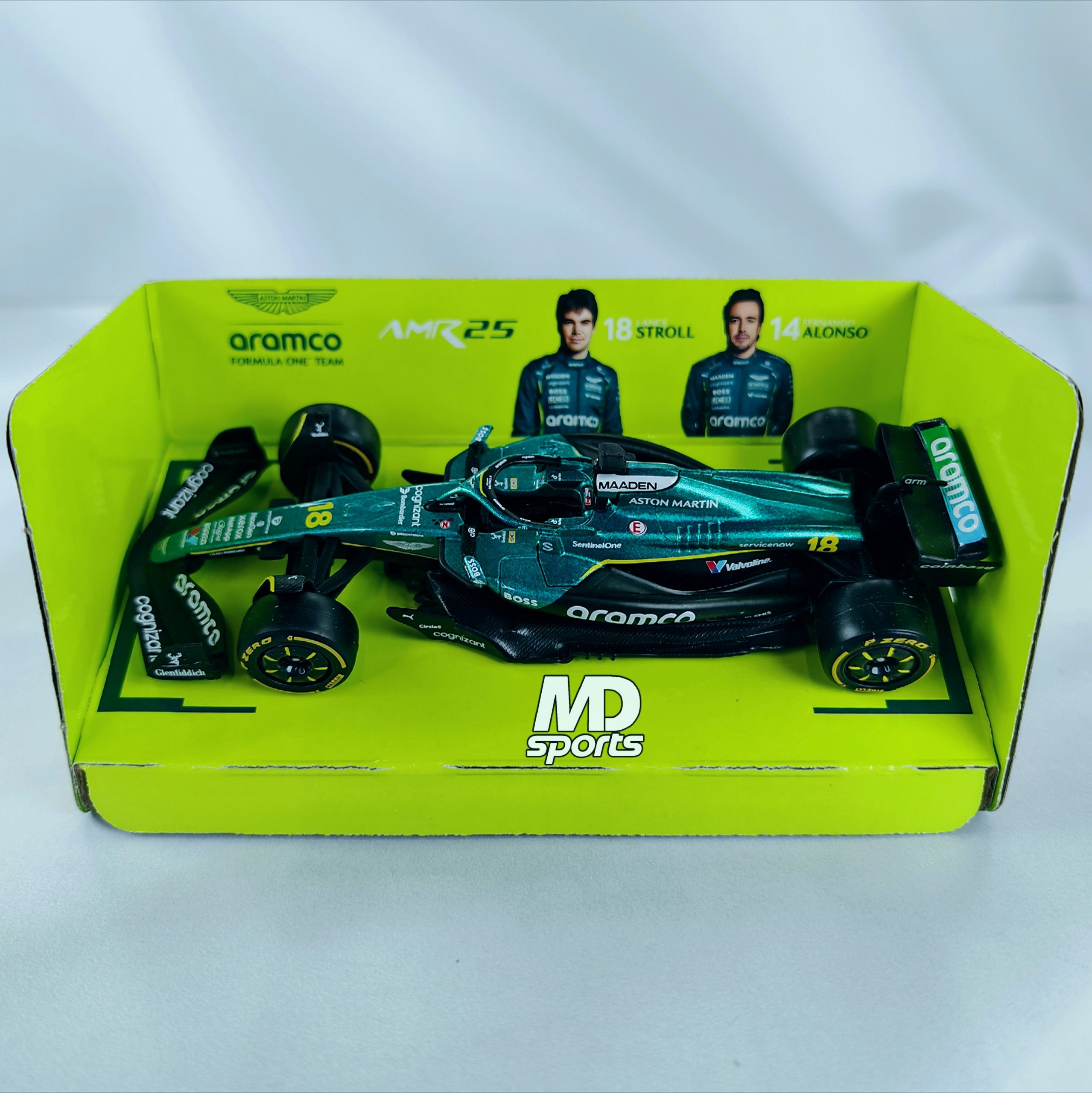 Aston Martin AMR25 2025 #18 Lance Stroll Caja Normal Burago 1:43 - Imagen 3