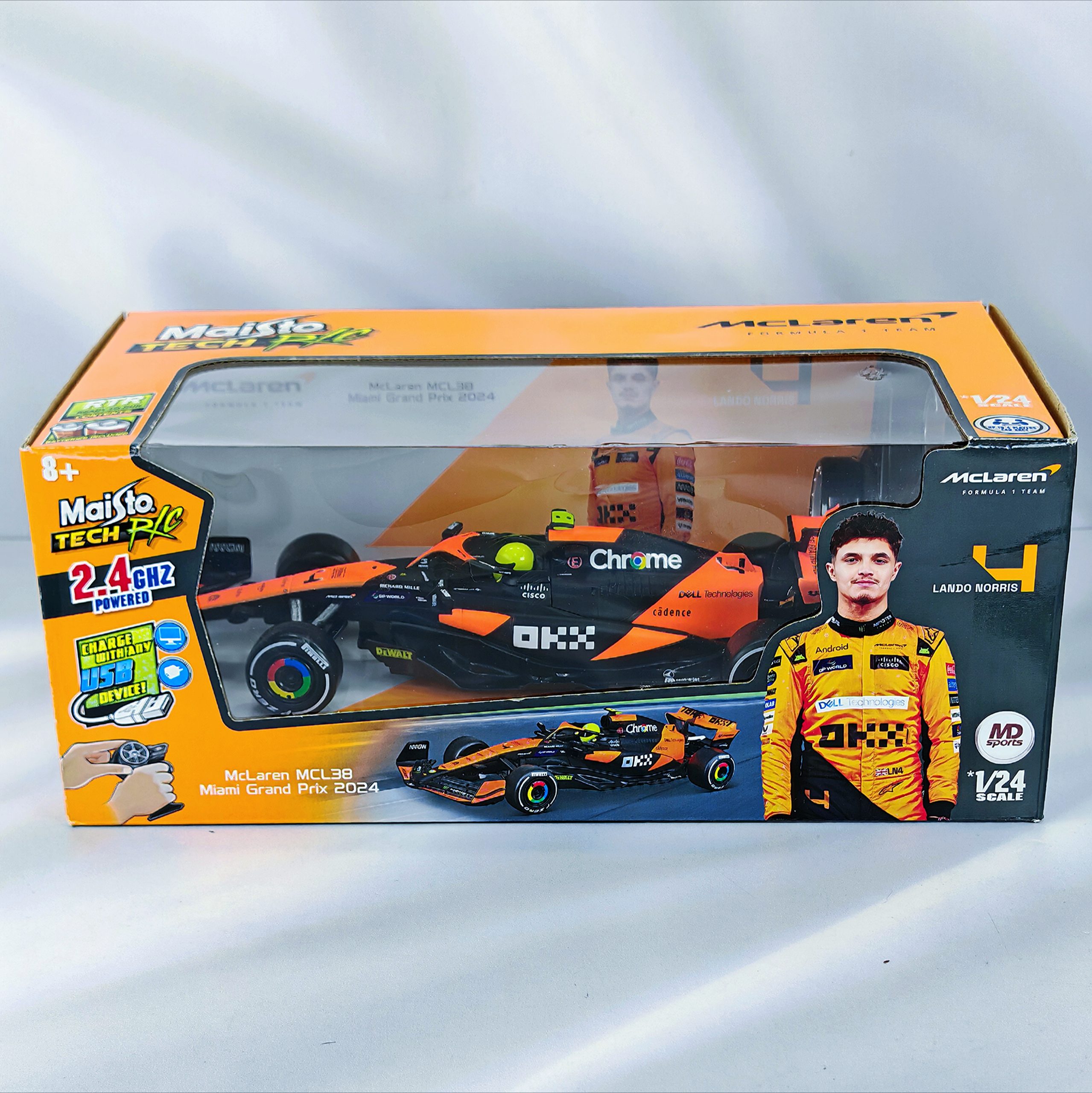 McLaren Control Remoto MCL38 Miami GP #4 Lando Norris Maisto 1:24