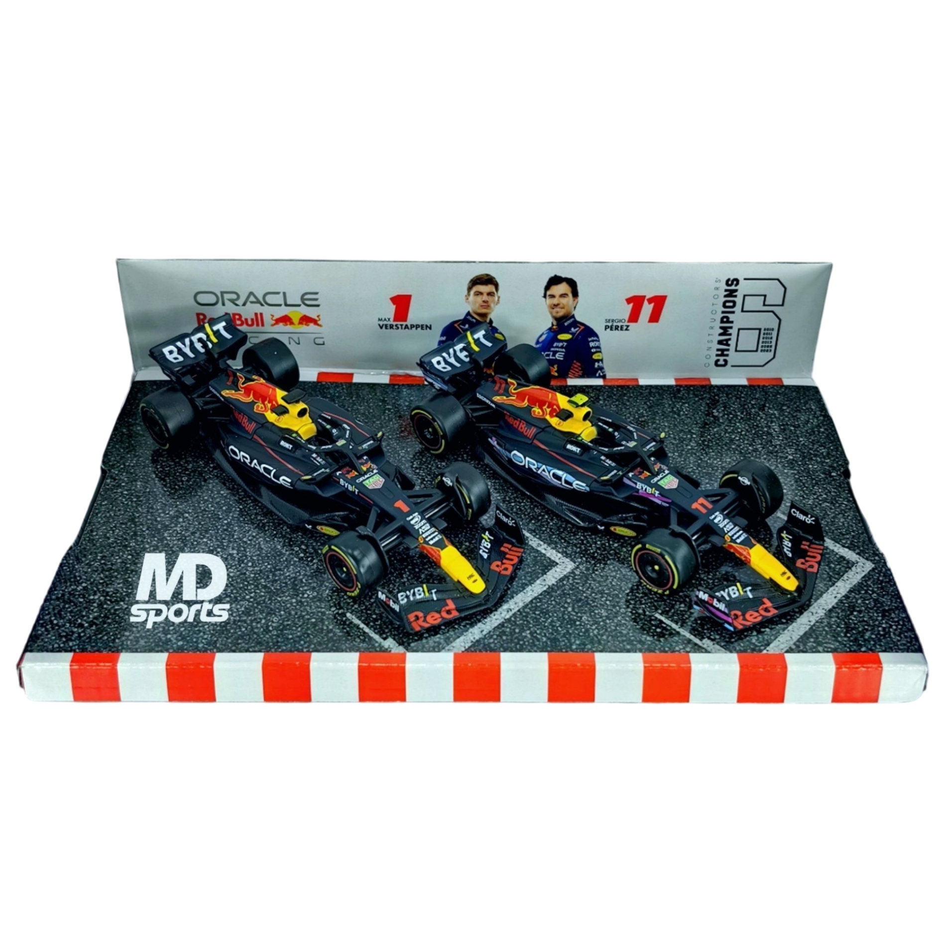 Pack Redbull RB19 2023 #11 Sergio Checo Perez & #1 Max Verstappen Caja Normal Burago 1:43 - Imagen 3