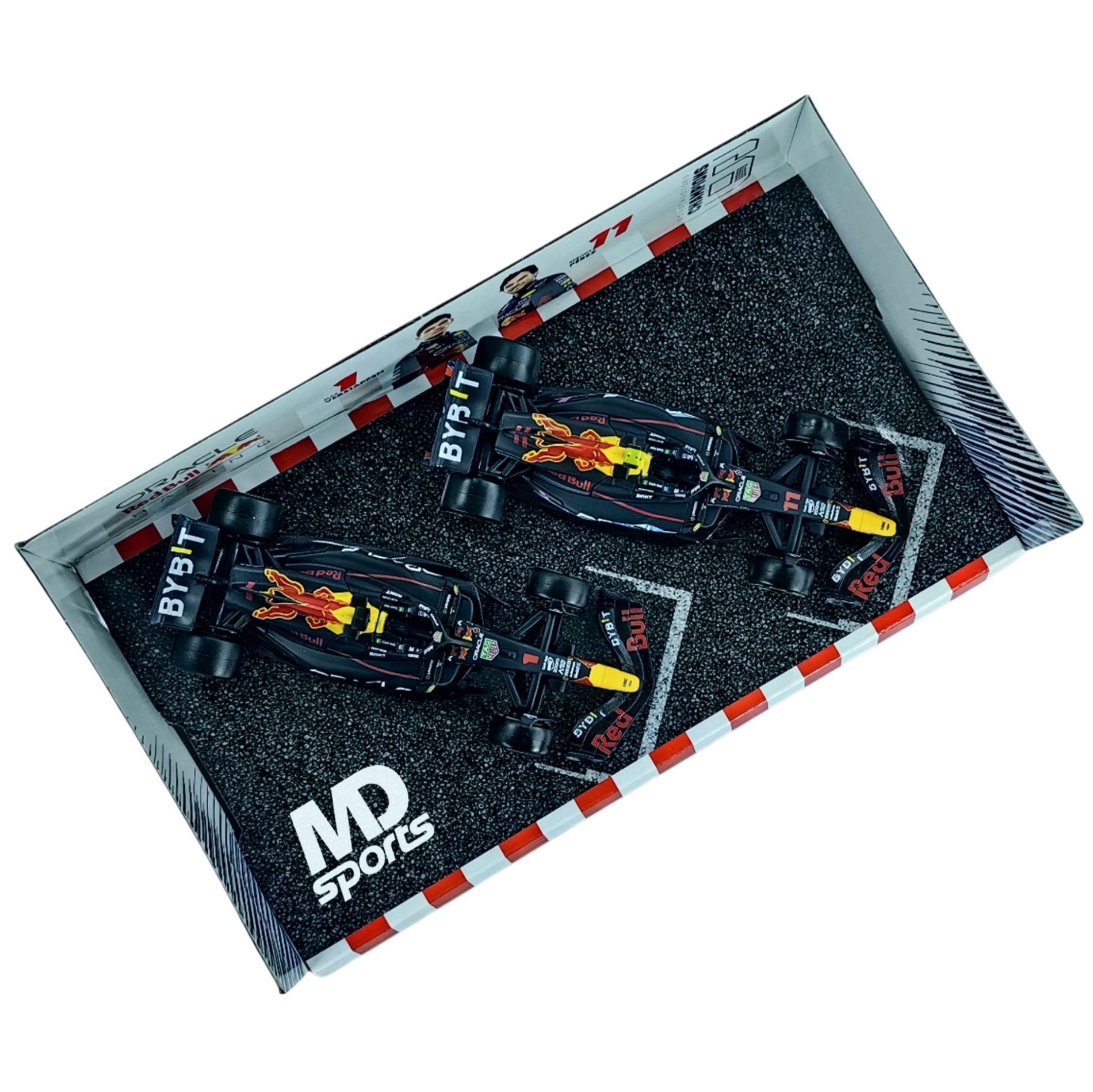 Pack Redbull RB19 2023 #11 Sergio Checo Perez & #1 Max Verstappen Caja Normal Burago 1:43 - Imagen 4