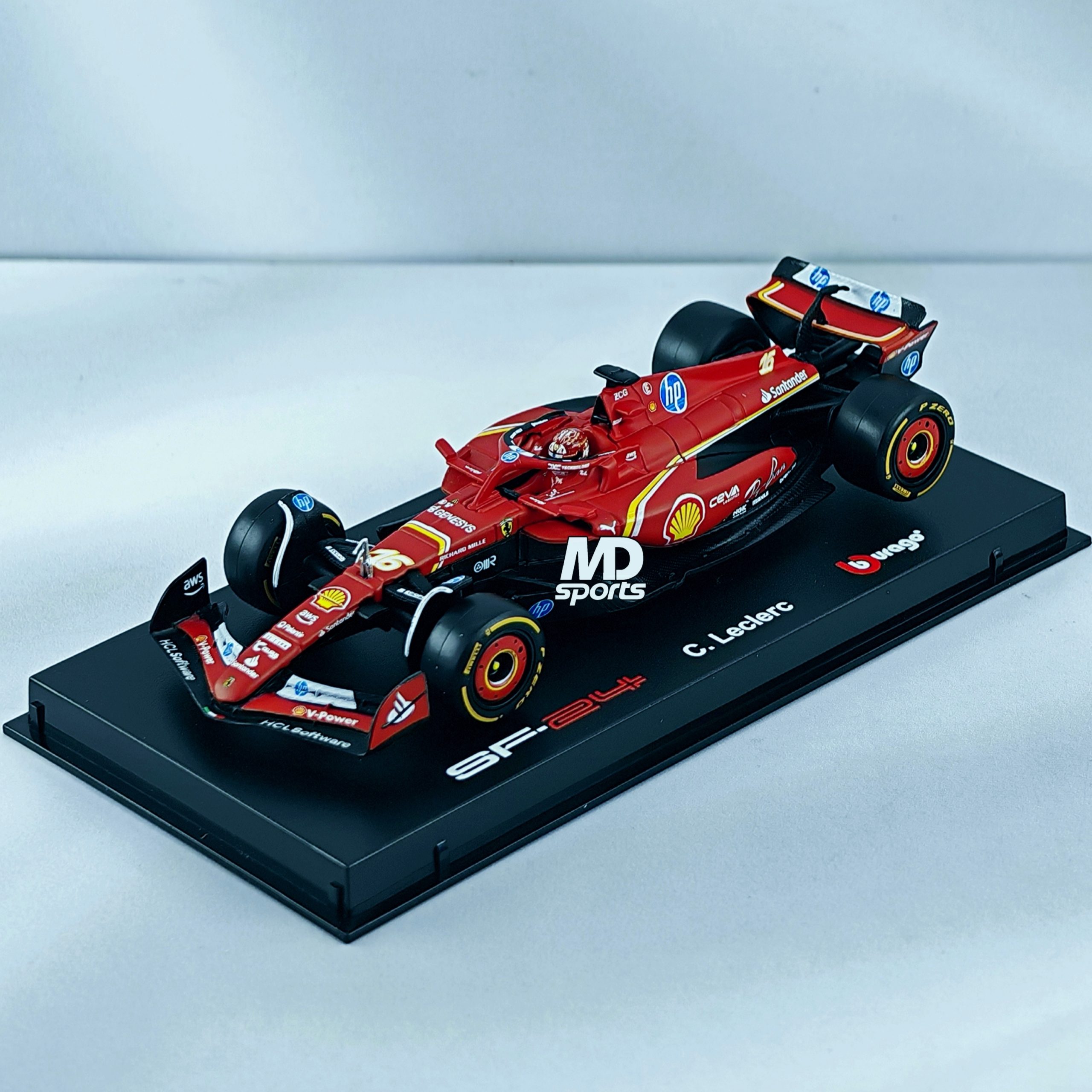 Ferrari SF-24 Monaco GP 2024 #16 Charles Leclerc Caja Acrilica Burago 1:43