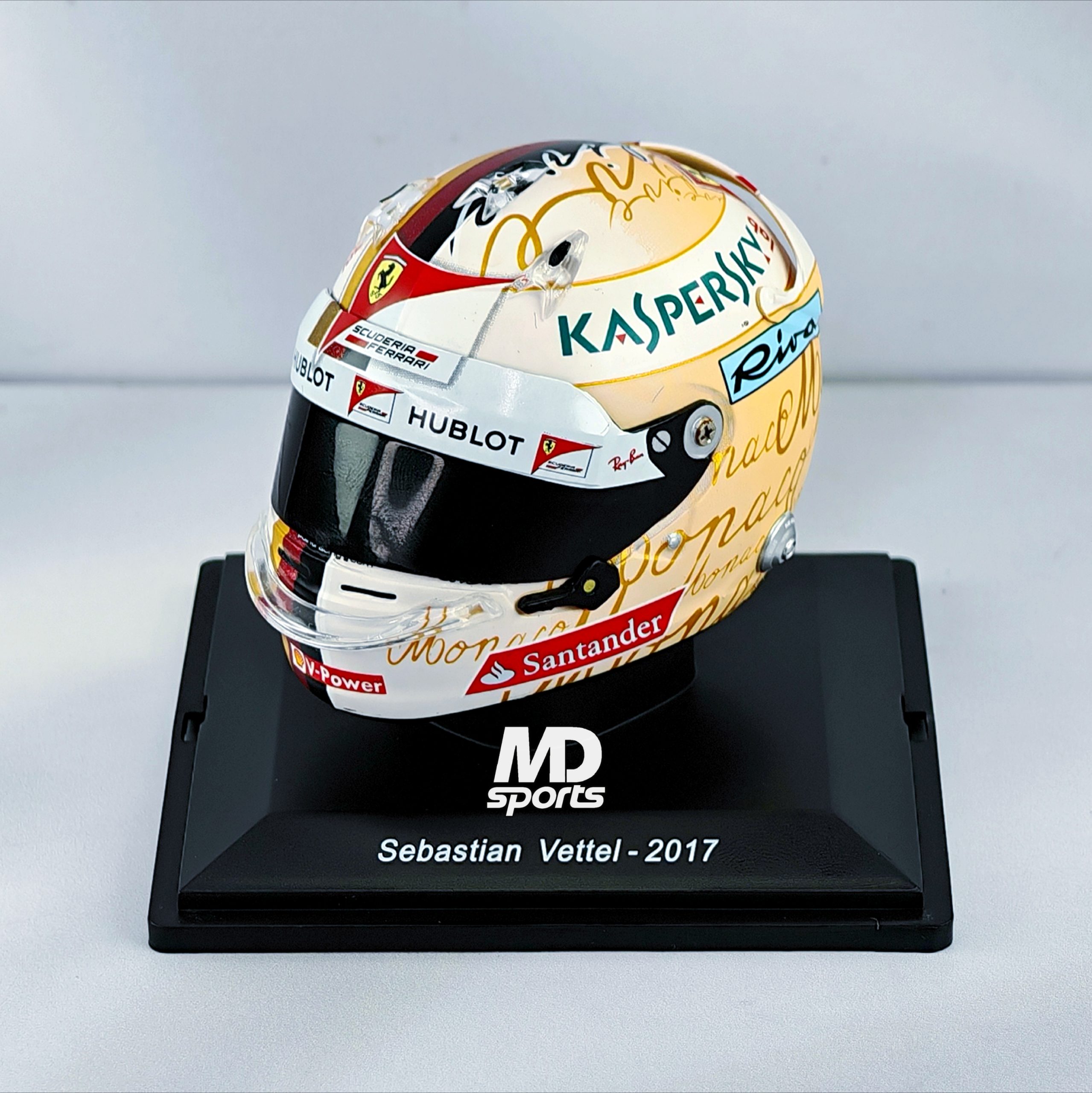 Casco Formula 1 Ferrari Sebastian Vettel GP Monaco 2017 Spark 1:5