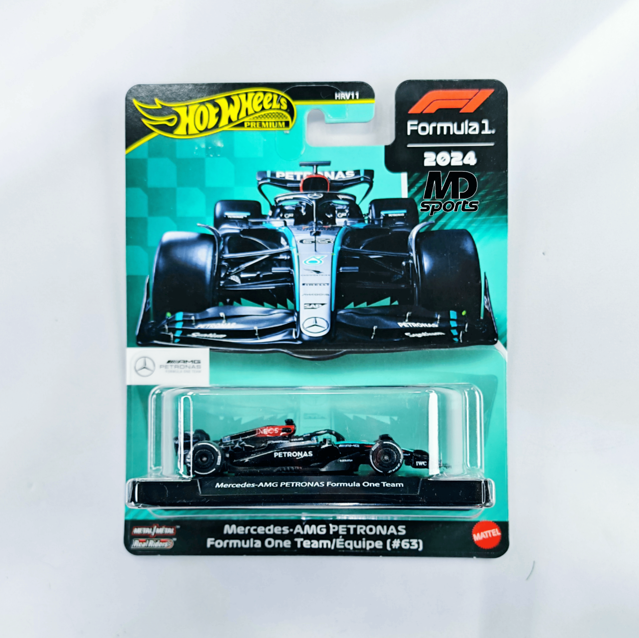 Mercedes W15 #63 2024 George Russell HotWheels Premium 1:64