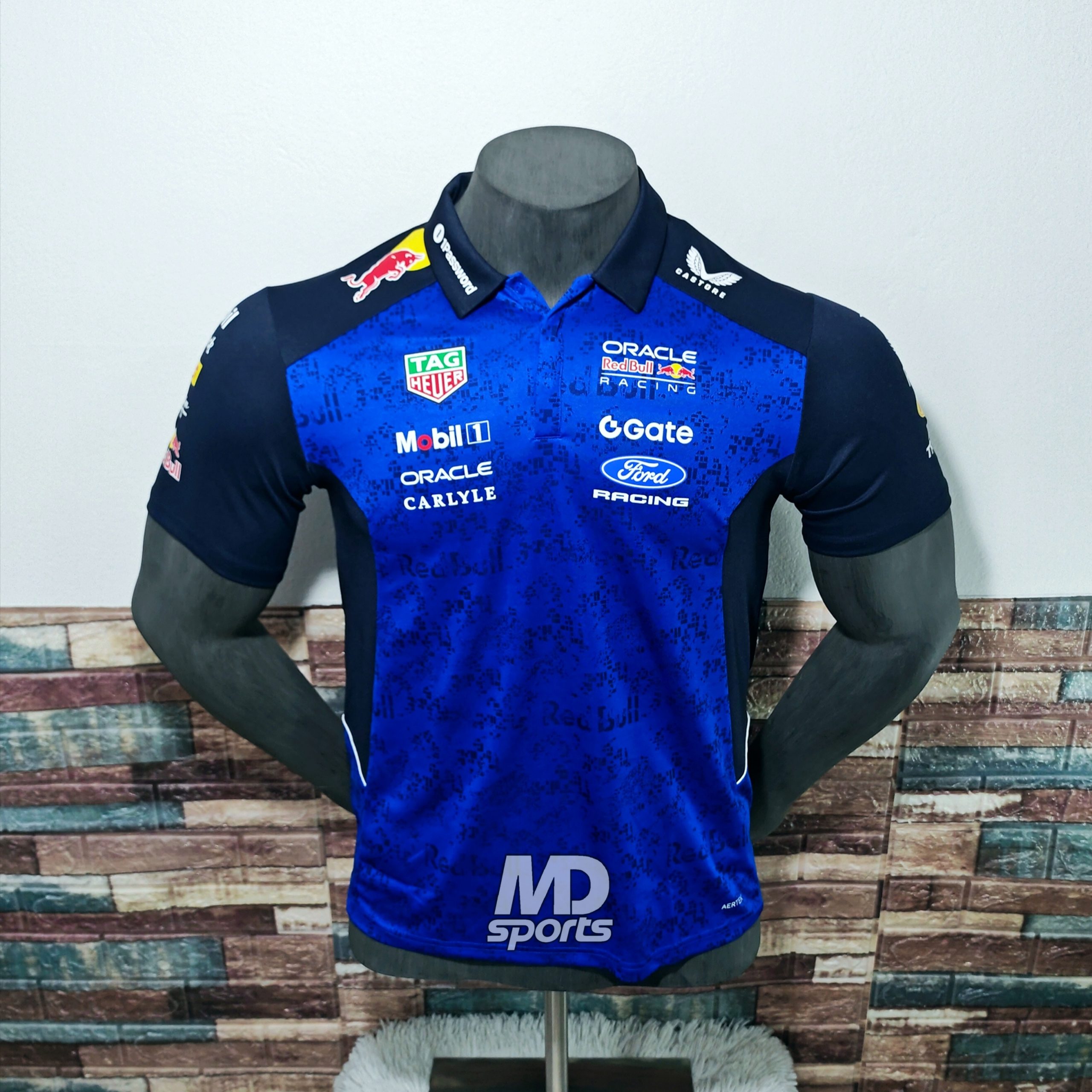 Polera Polo CASTORE Oficial Oracle RedBull Racing Ford Team 2026 Azul