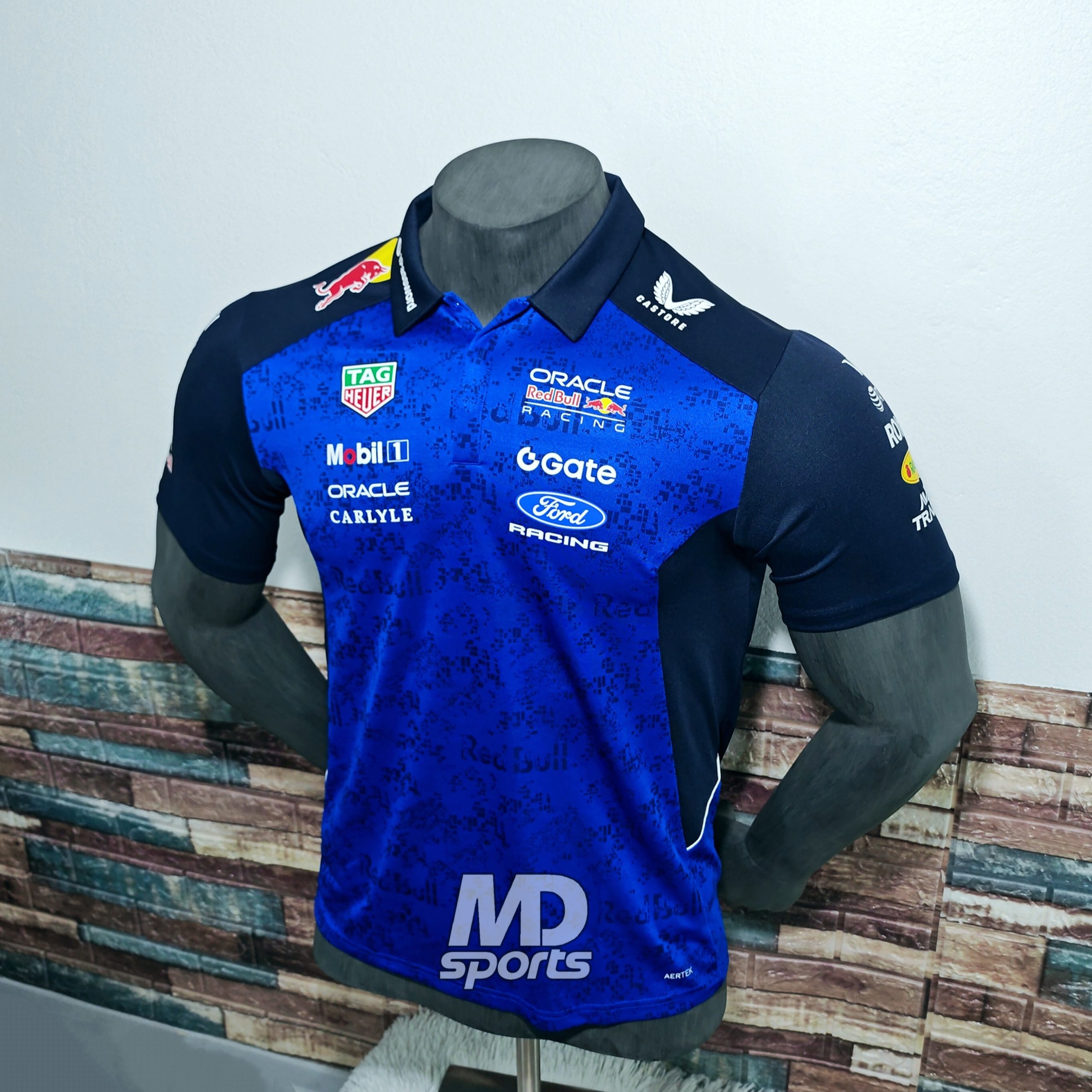 Polera Polo CASTORE Oficial Oracle RedBull Racing Ford Team 2026 Azul