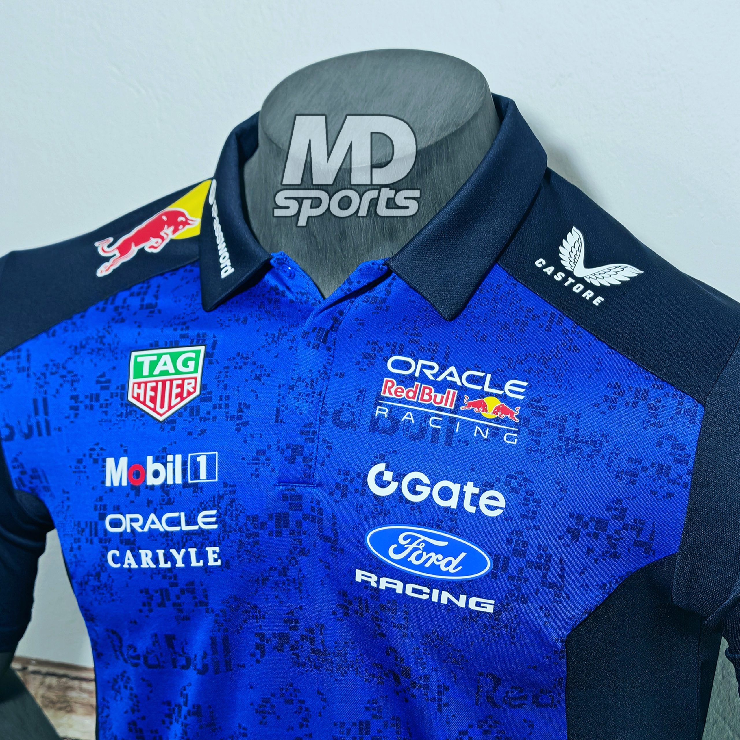 Polera Polo CASTORE Oficial Oracle RedBull Racing Ford Team 2026 Azul - Imagen 4