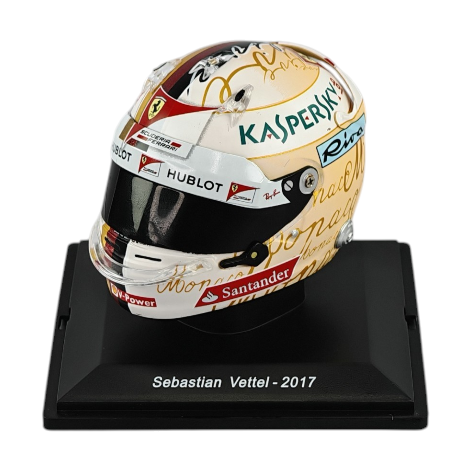 Casco Formula 1 Ferrari Sebastian Vettel GP Monaco 2017 Spark 1:5