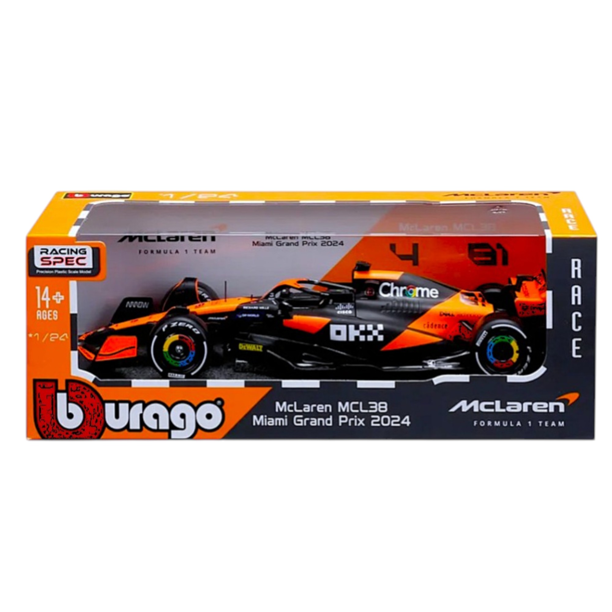 Mclaren MCL38 GP Miami 2024 #81 Oscar Piastri Caja Normal Burago 1:24