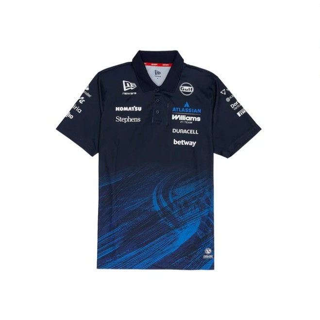 Polera Polo NEW ERA Atlassian Williams F1 Team Oficial 2026 Azul Marino - Imagen 3