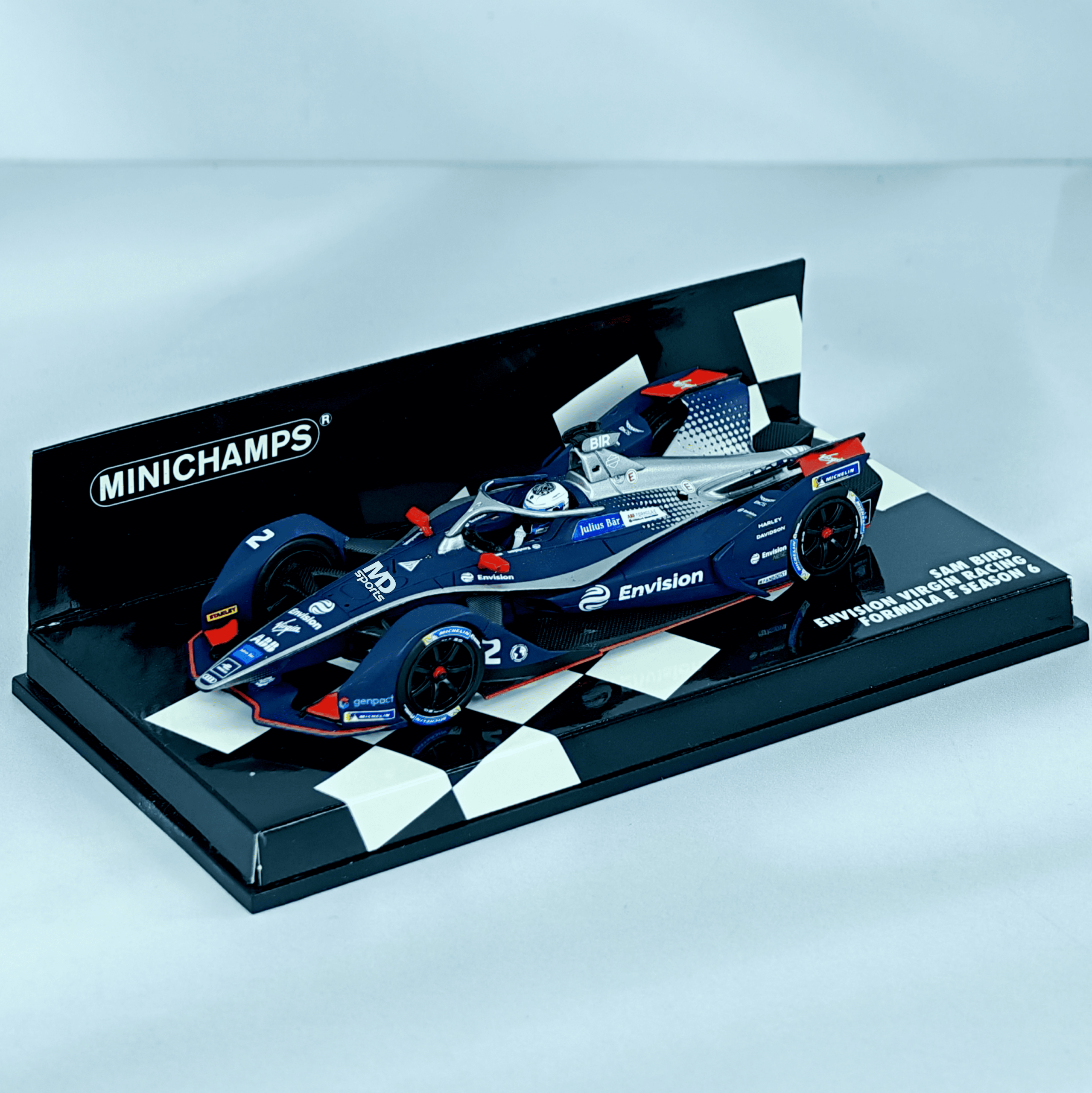 Virgin Racing Formula E Season 6 2020 #2 Sam Bird Caja Acrilica Minichamps 1:43