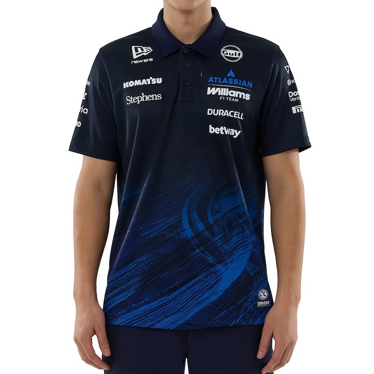 Polera Polo  NEW ERA Atlassian Williams F1 Team Oficial 2026 Azul Marino