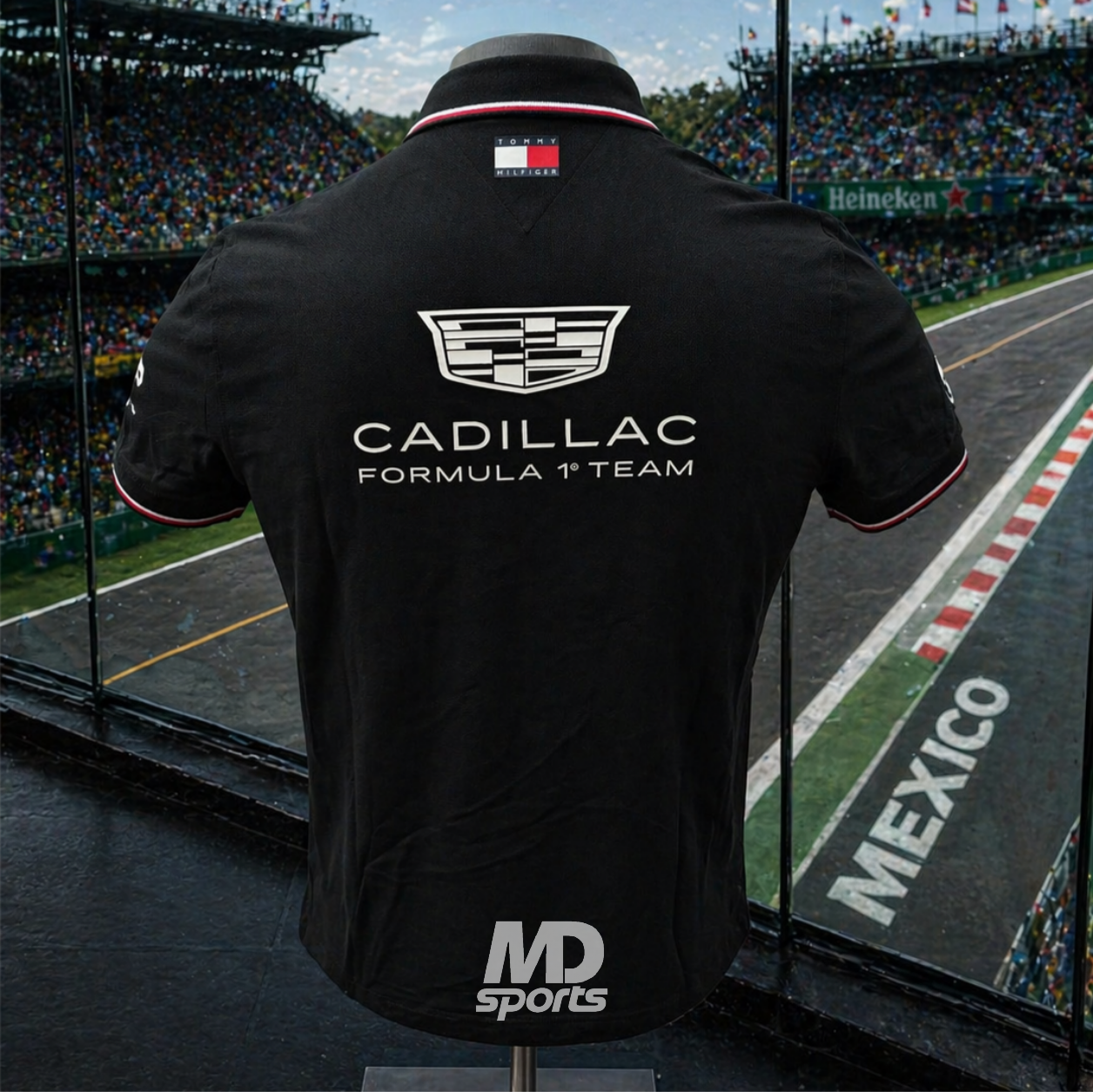 Polera Polo TOMMY HILFIGER Cadillac F1 Team Checo Perez Oficial 2026 Negro - Imagen 4