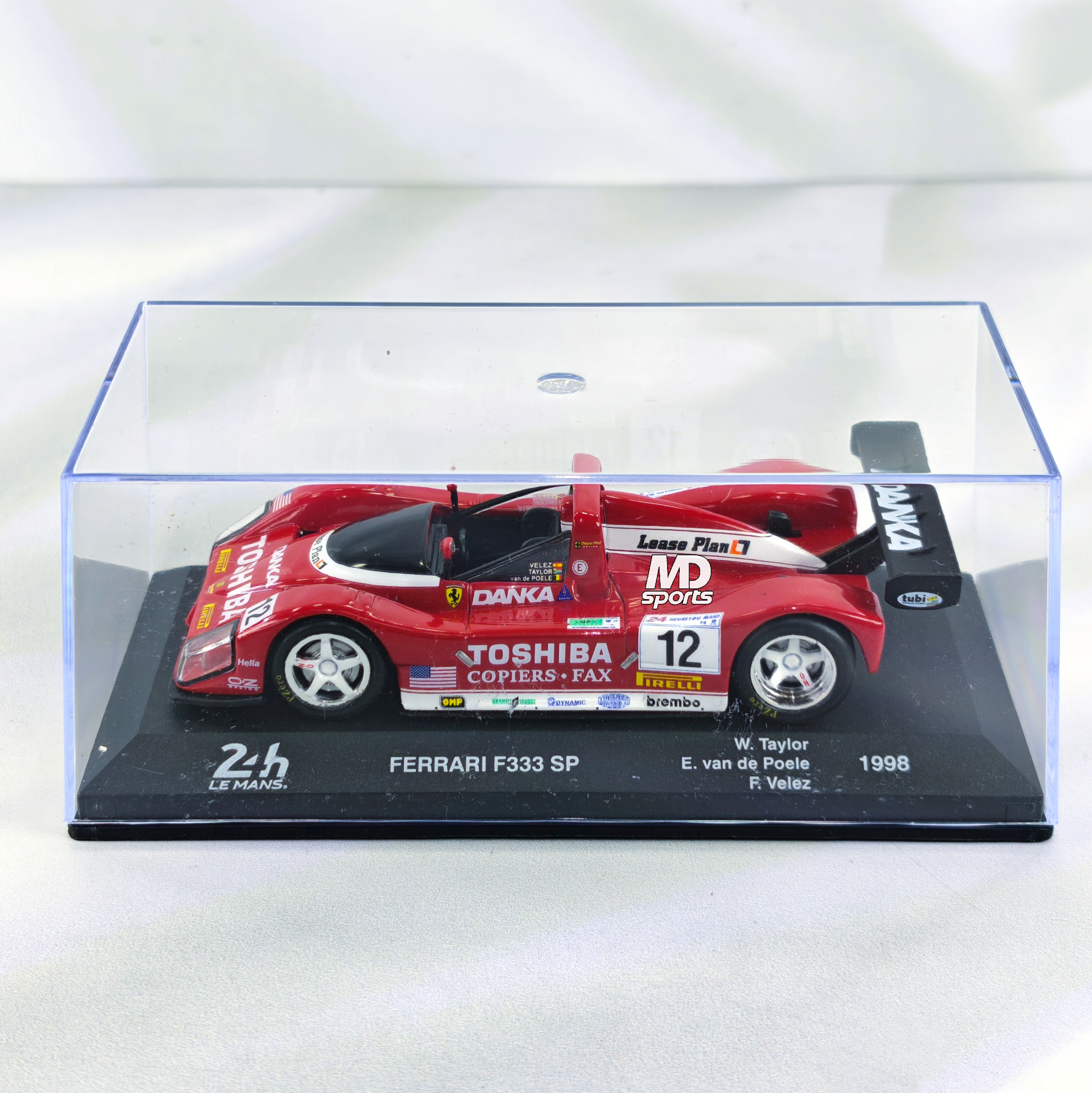 Ferrari F333 SP LeMans 1998 #12 Taylor-Van de Poele-Velez Caja Acrílica Altaya 1:43