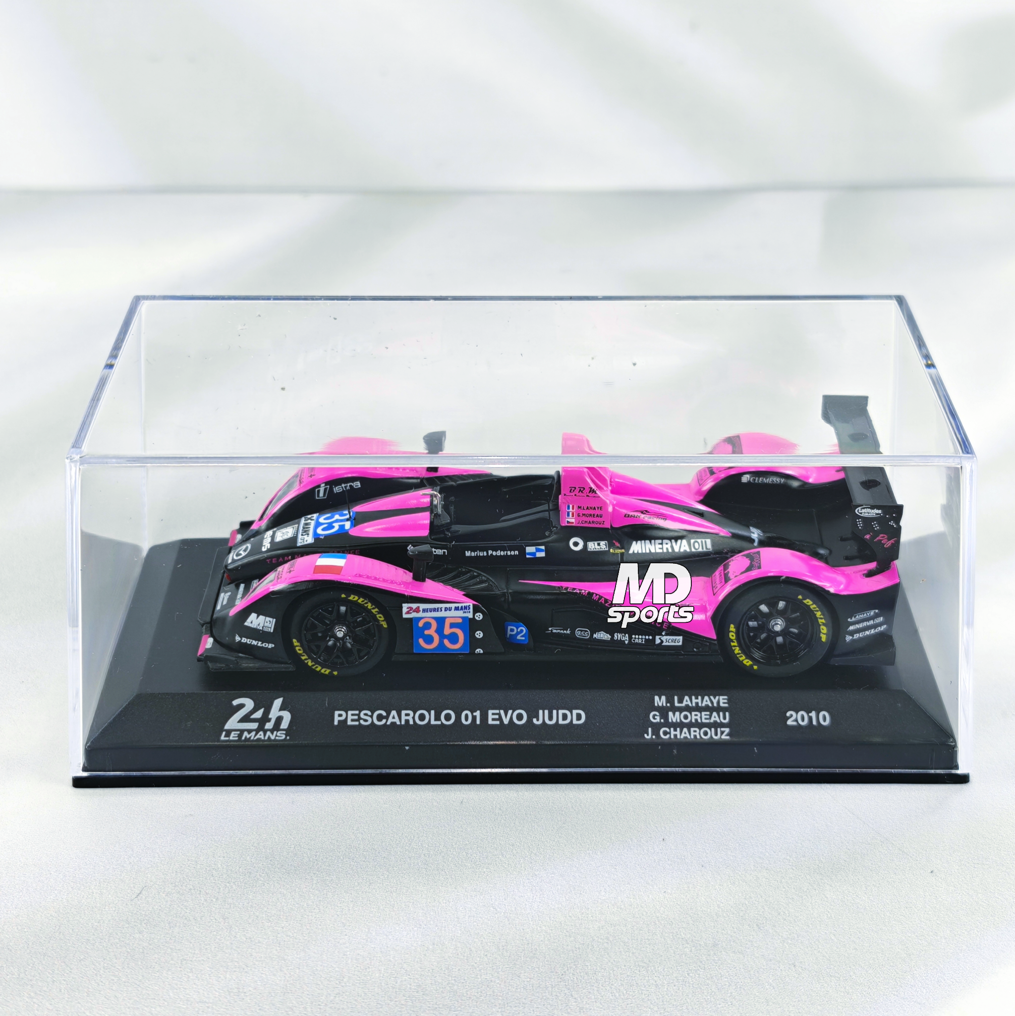 Pescarolo 01 Evo Judd LeMans 2010 #35 Lahaye-Moreau-Charouz Caja Acrilica Altaya 1:43