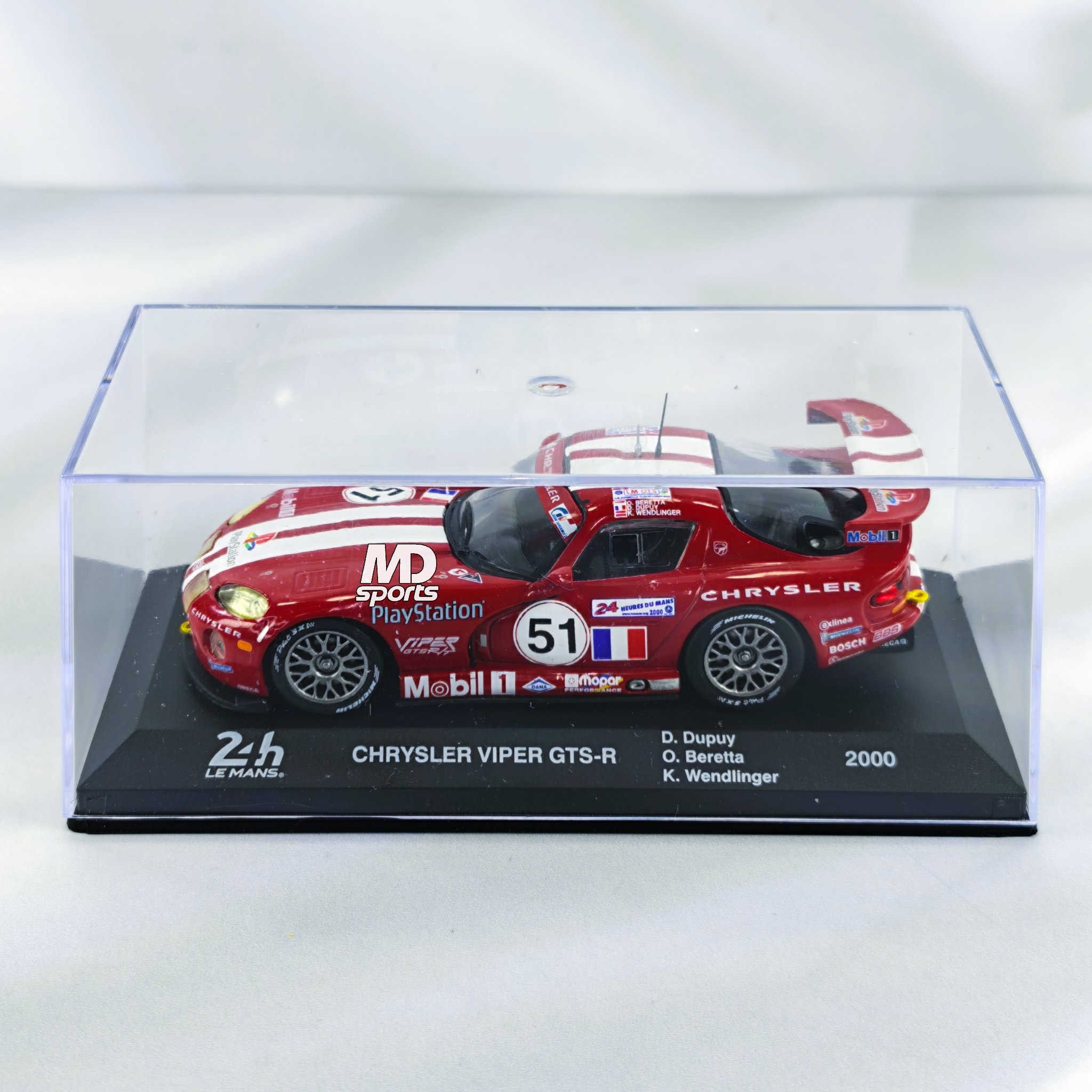 Chrysler Viper GTS-R LeMans 2000 #51 Dupuy-Beretta-Wendlinger Caja Acrilica Altaya 1:43