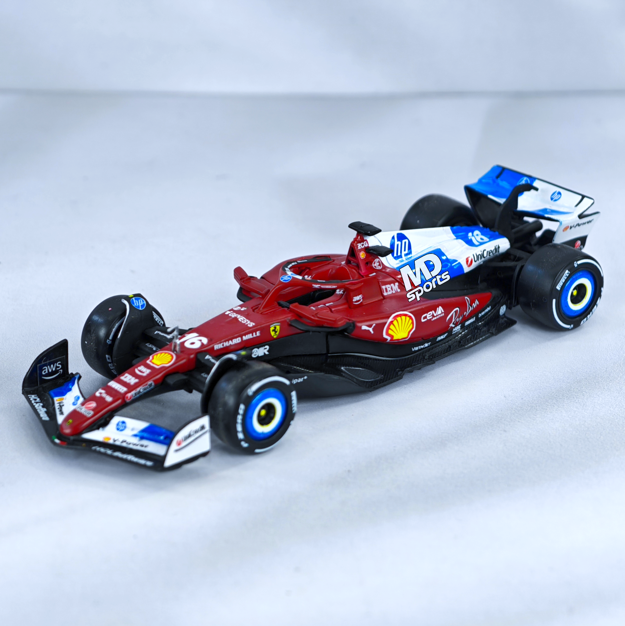 Ferrari SF-25 GP Miami 2025 #16 Charles Leclerc Caja Normal Burago 1:43 - Imagen 4