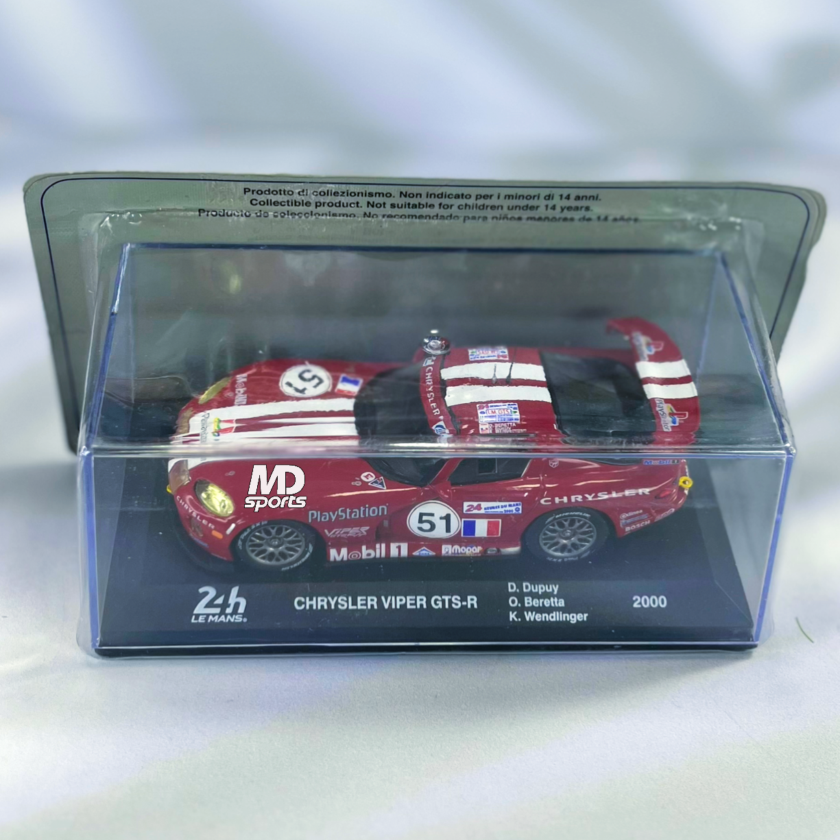 Chrysler Viper GTS-R LeMans 2000 #51 Caja Acrilica Edicola 1:43