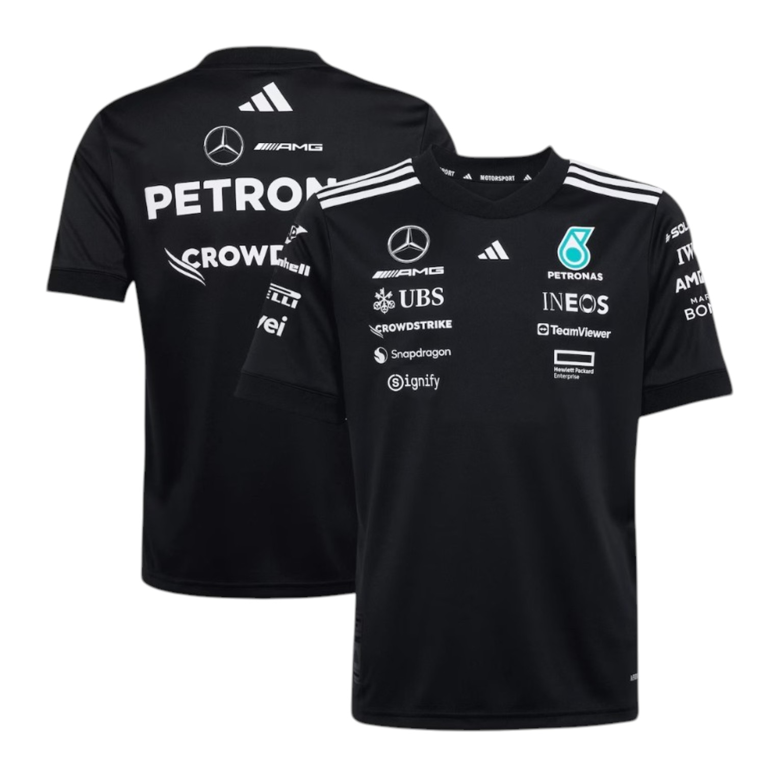 Polera ADIDAS Mercedes AMG Petronas Oficial 2025 Negra - Imagen 3