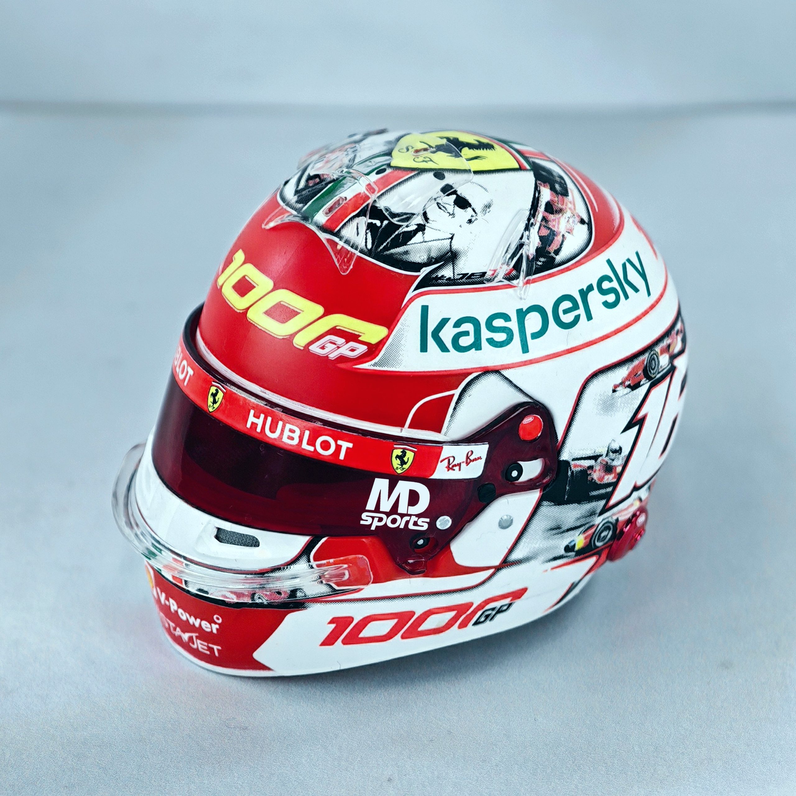Casco Formula 1 Charles Leclerc Ferrari GP Mugello 2020 Spark 1:5 - Imagen 5