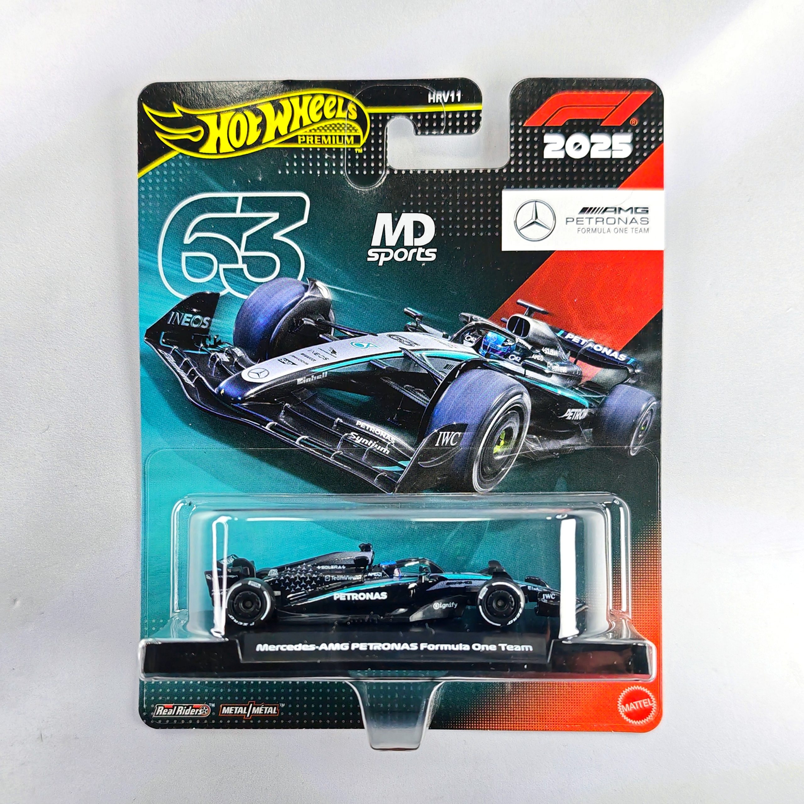 Mercedes W16 2025 #63 George Russell HotWheels Premium 1:64