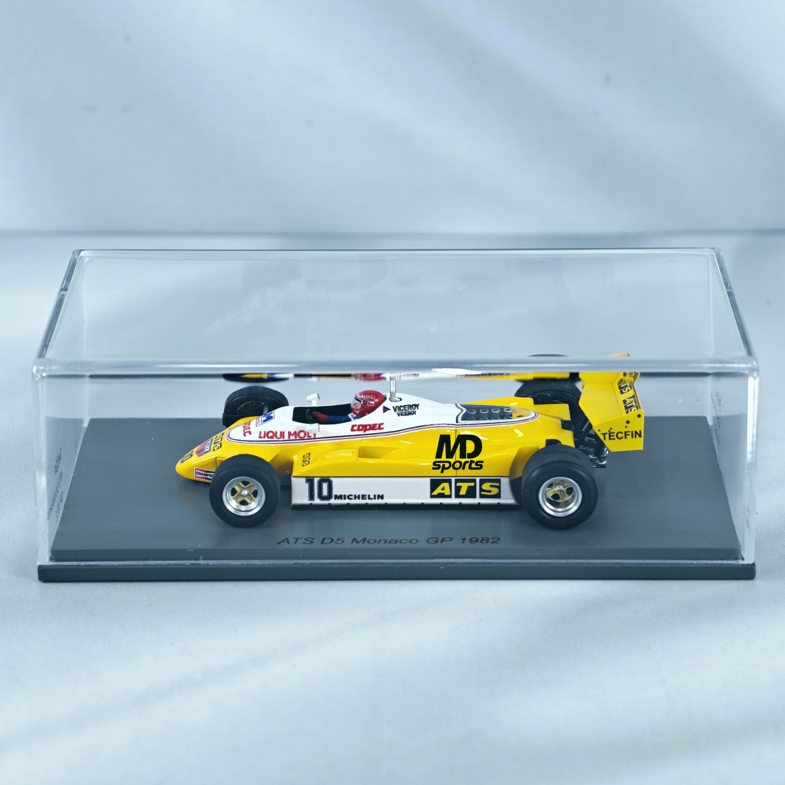 ATS Ford D5 GP Monaco 1982 #10 Eliseo Salazar Caja Acrilica Spark 1:43 - Imagen 2