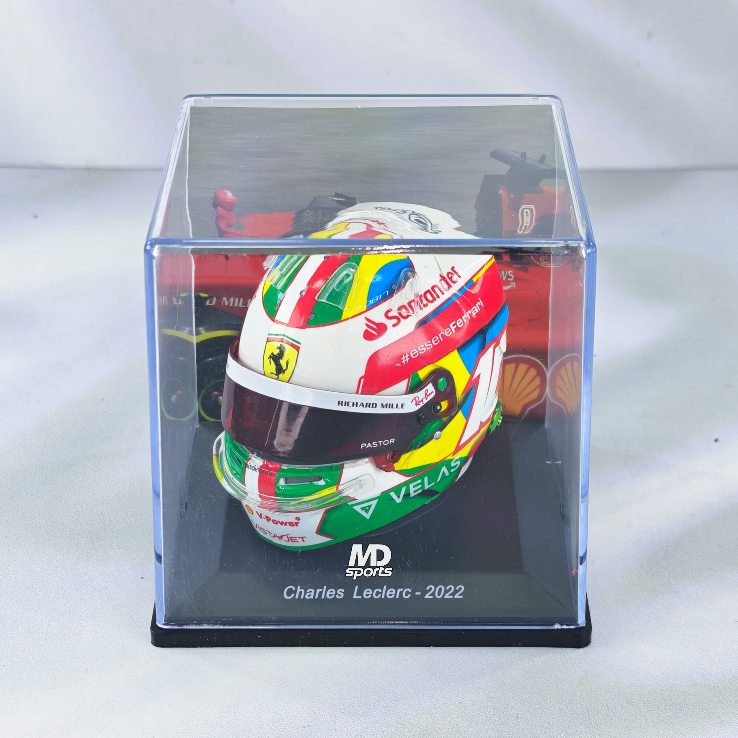 Casco Formula 1 Charles Leclerc Ferrari GP Brasil 2022 Spark 1:5 - Imagen 4