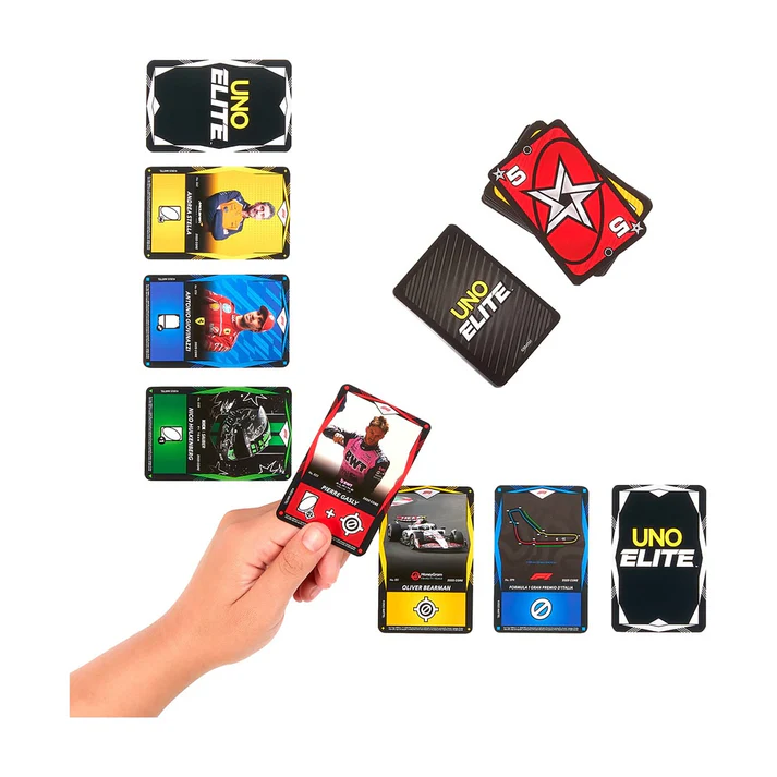 Juego de Mesa Uno Elite Formula 1 Pack inicial – Juego Base + Cartas especiales coleccionables
